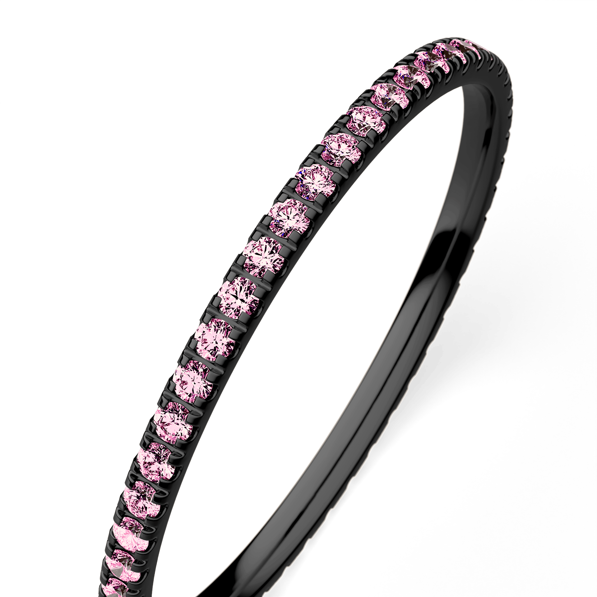 Dostawka Rosie z czarnego złota z różowym diamentem 0,26ct 0,25ct