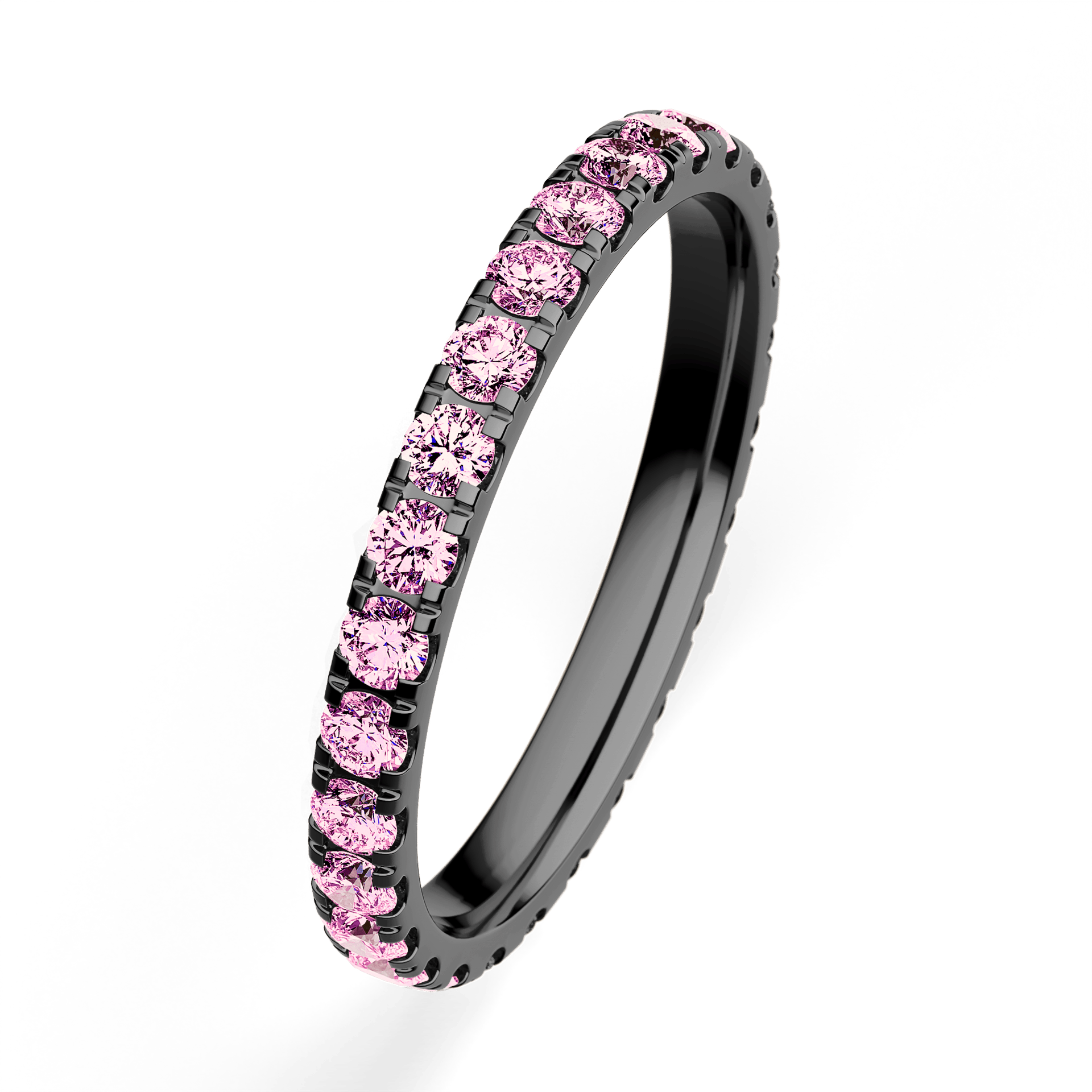 Dostawka Rosie z czarnego złota z różowym diamentem 0,96ct