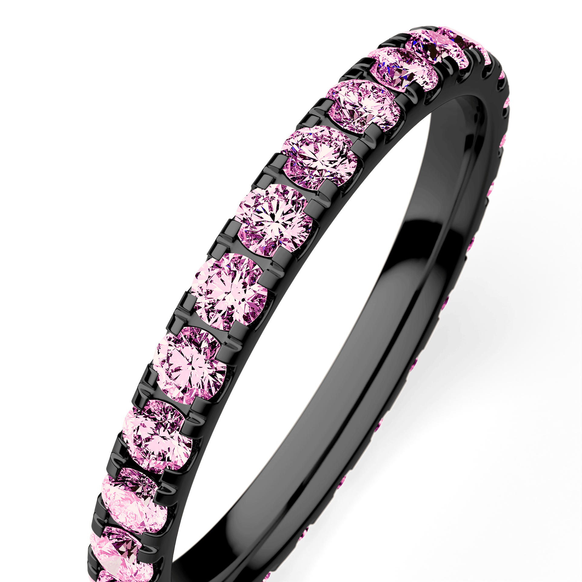 Dostawka Rosie z czarnego złota z różowym diamentem 0,96ct