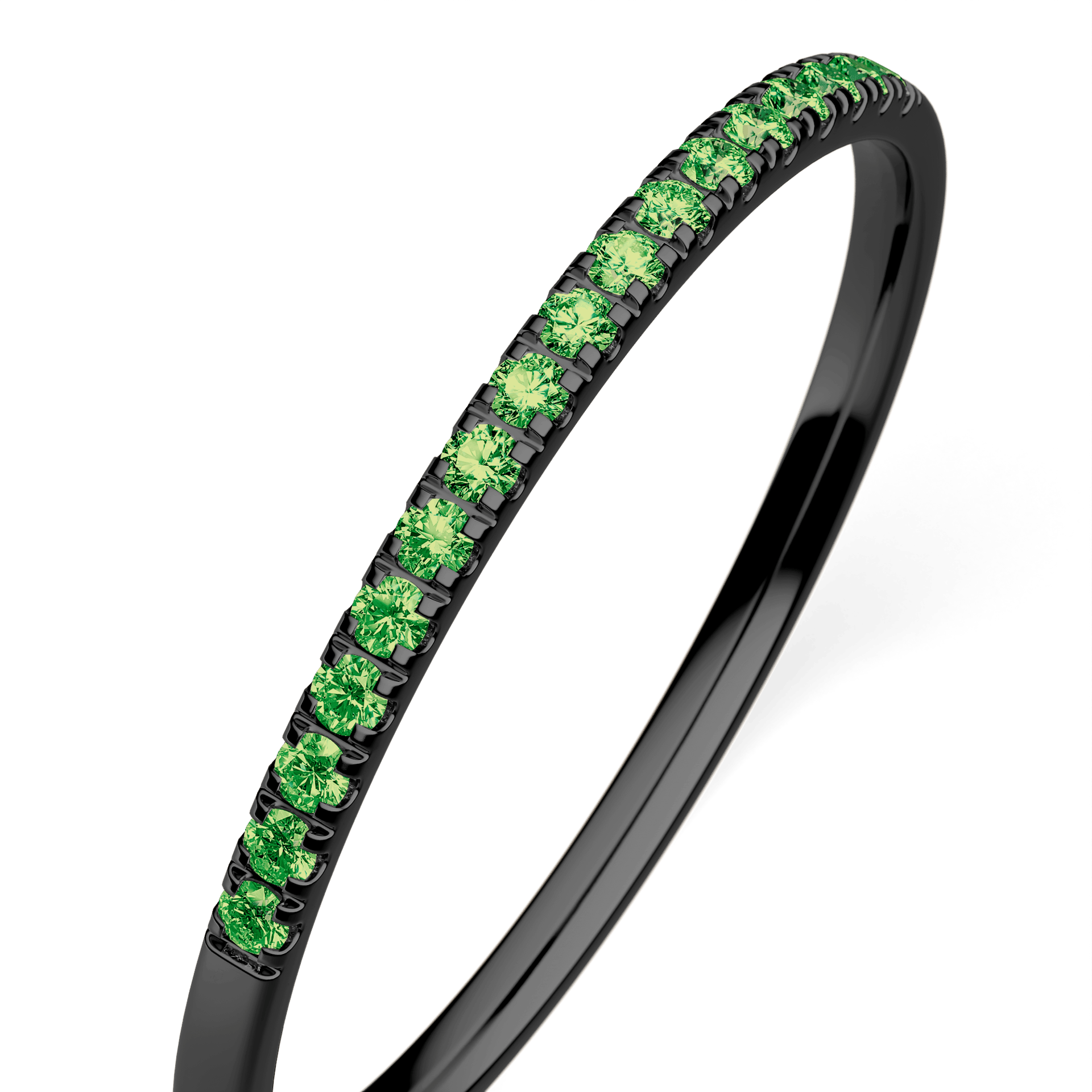 Dostawka Rosie z czarnego złota z ciemnym zielonym diamentem laboratoryjnym 0,08ct