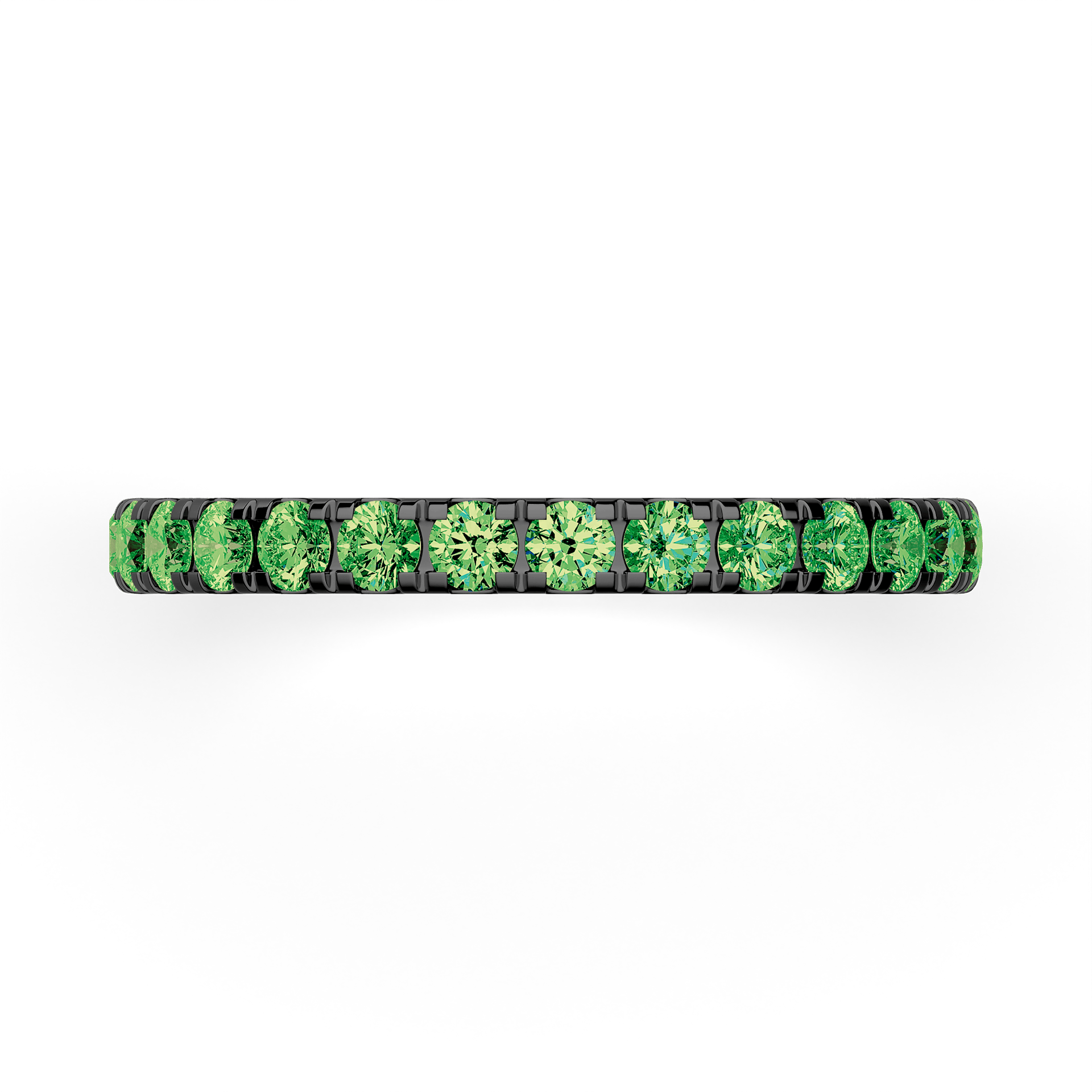 Dostawka Rosie z czarnego złota z ciemnym zielonym diamentem 0,96ct