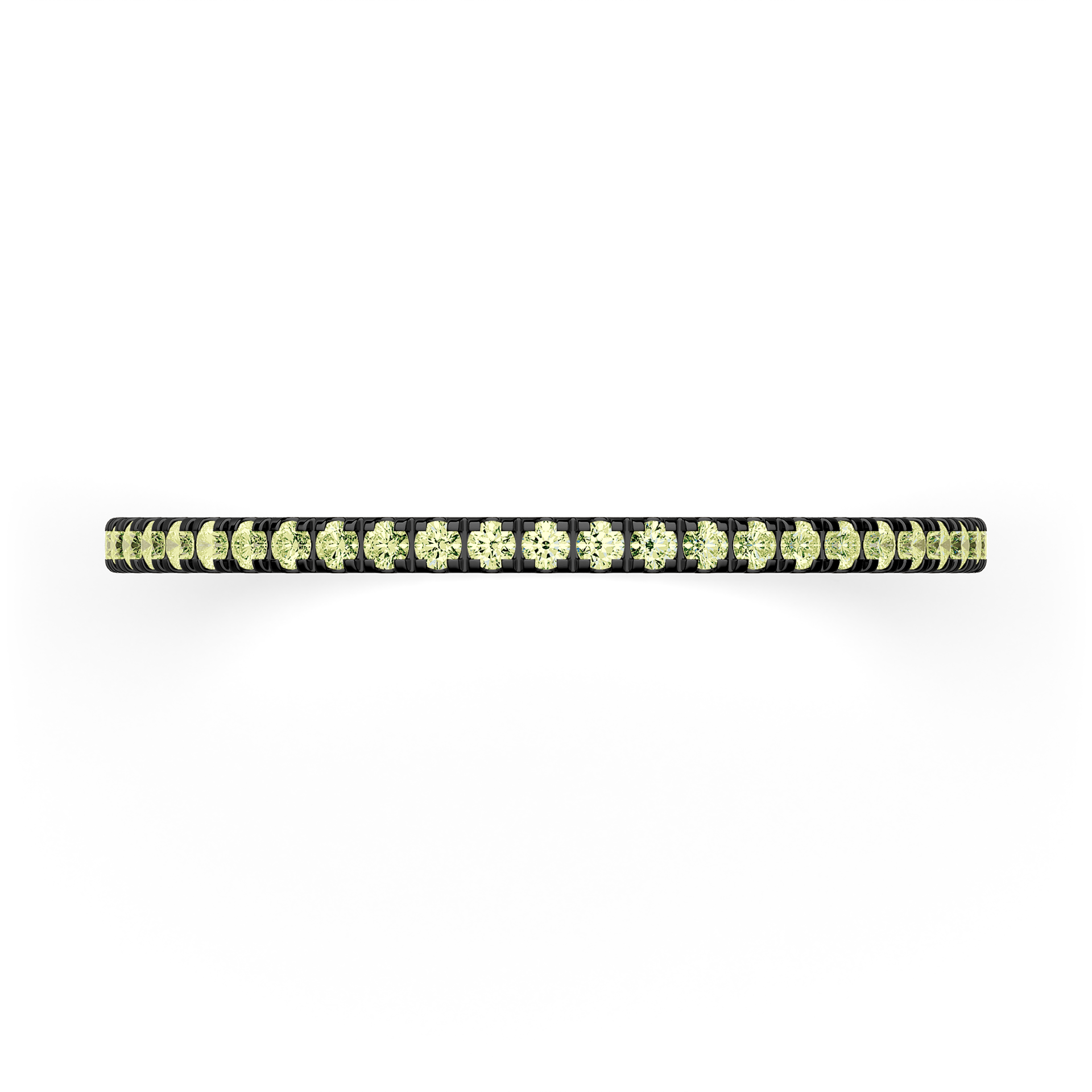 Dostawka Rosie z czarnego złota z jasnym zielonym diamentem 0,25ct