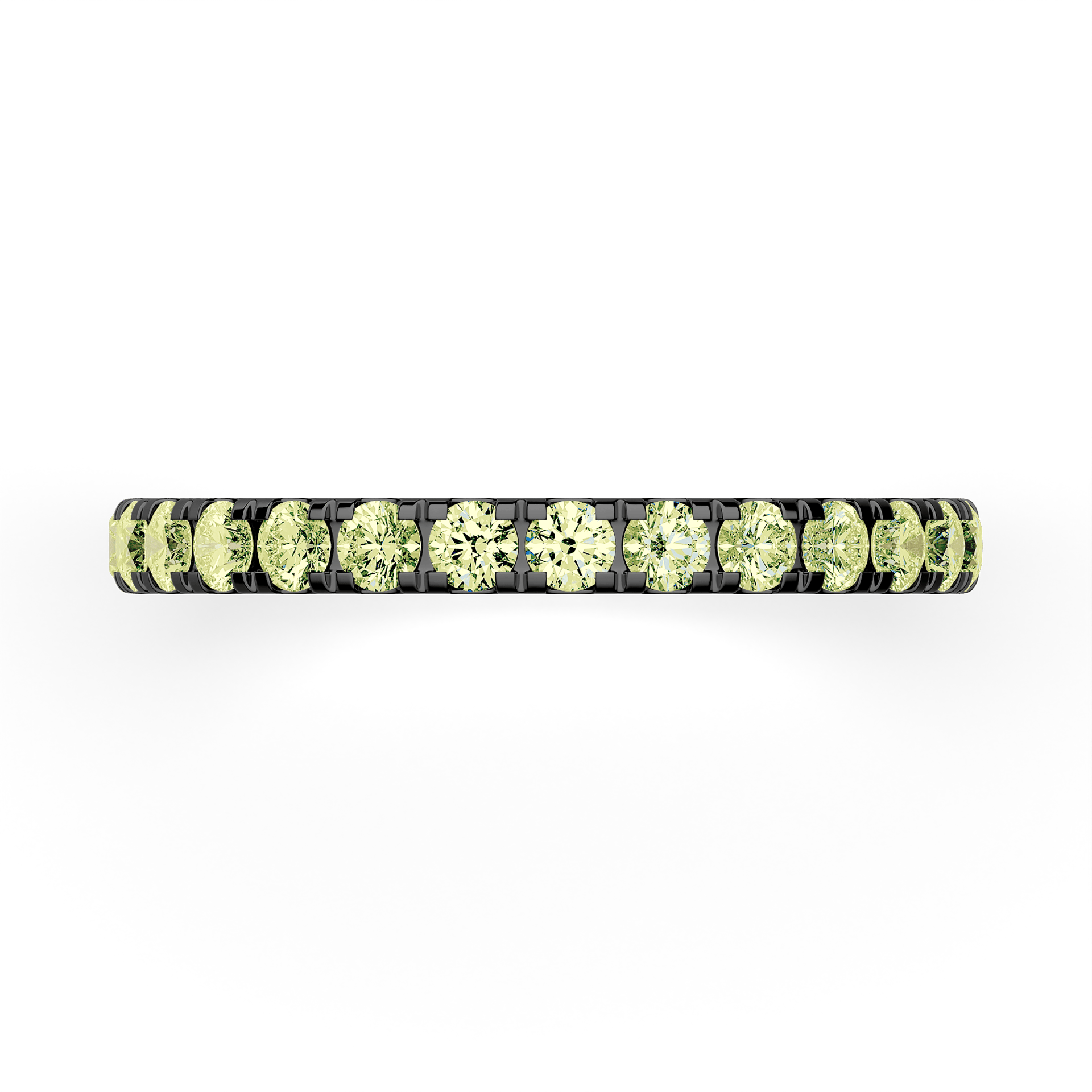 Dostawka Rosie z czarnego złota z jasnym zielonym diamentem 0,96ct