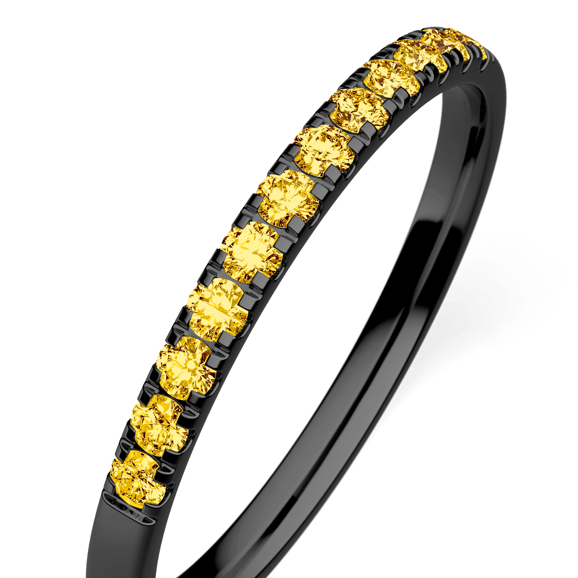 Dostawka Rosie z czarnego złota z żółtym diamentem laboratoryjnym 0,18ct