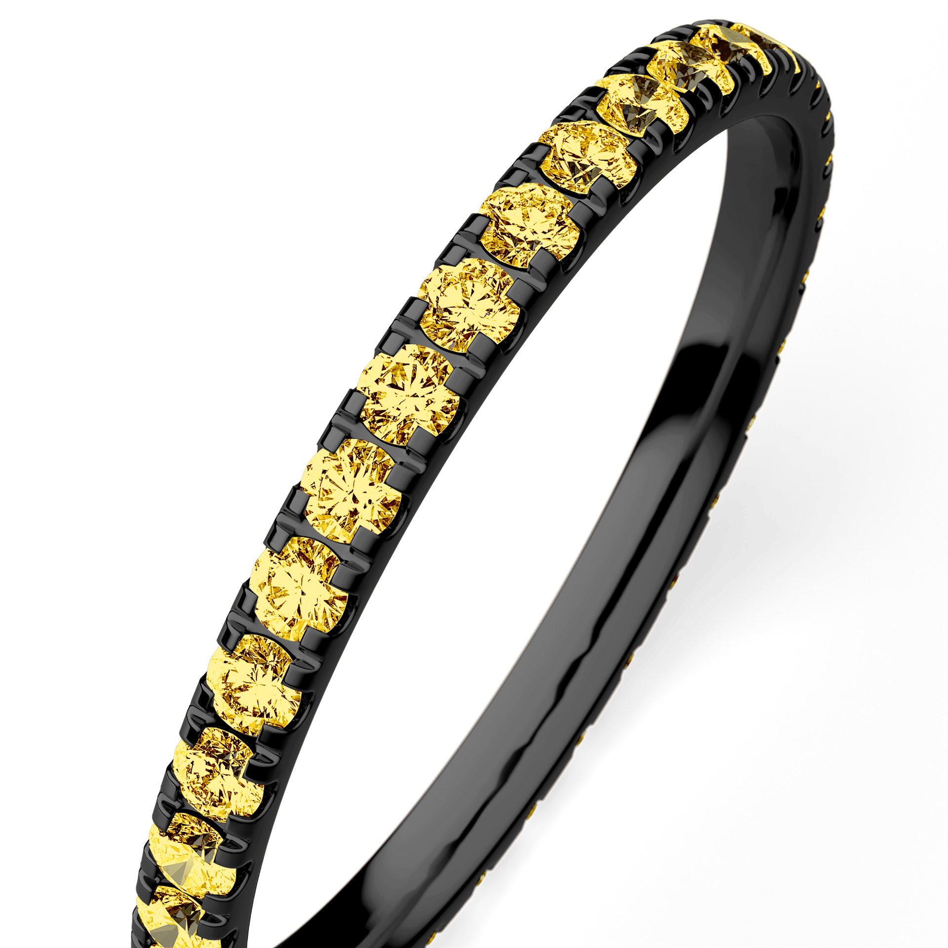 Dostawka Rosie z czarnego złota z żółtym diamentem 0,53ct