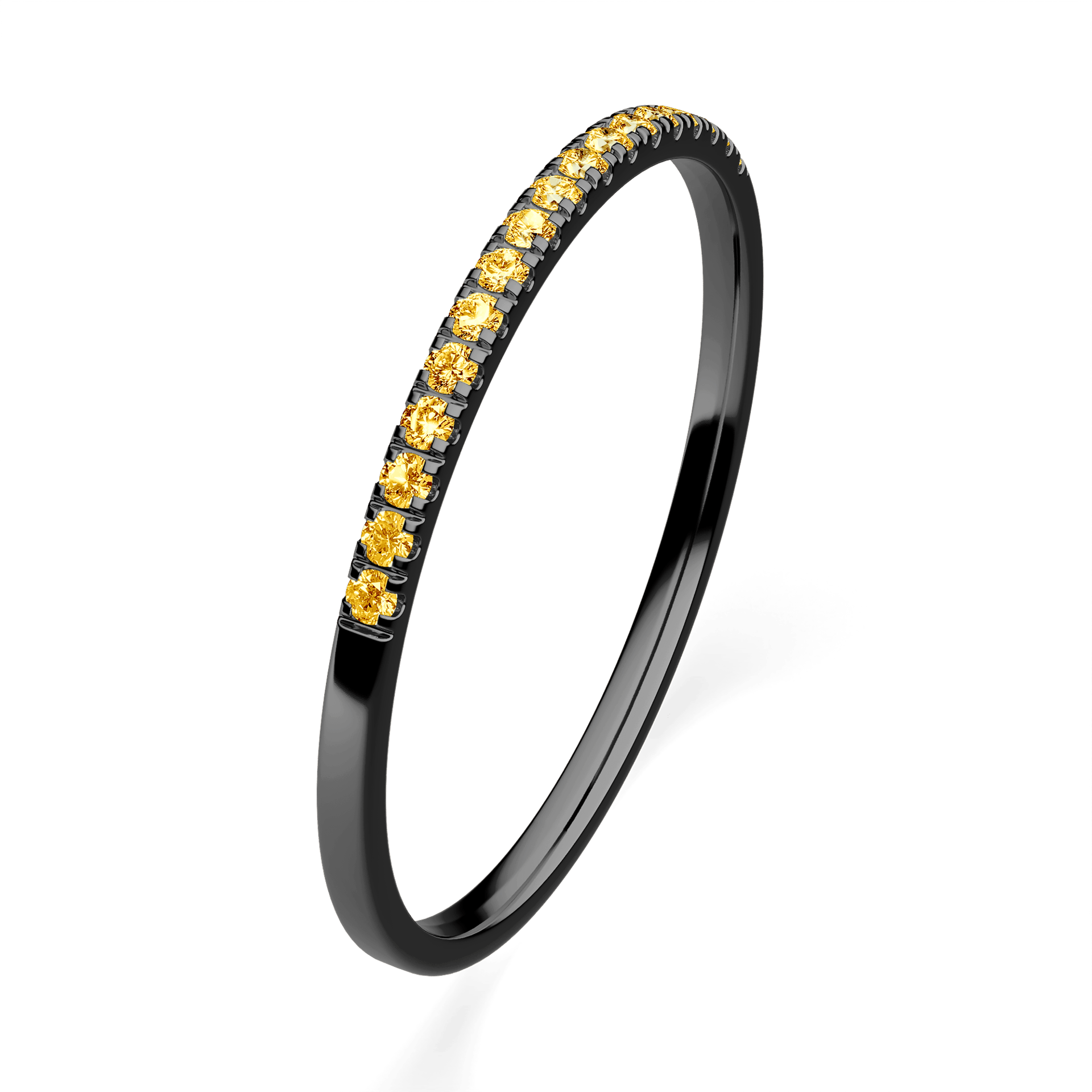 Dostawka Rosie z czarnego złota z żółtym diamentem laboratoryjnym 0,08ct