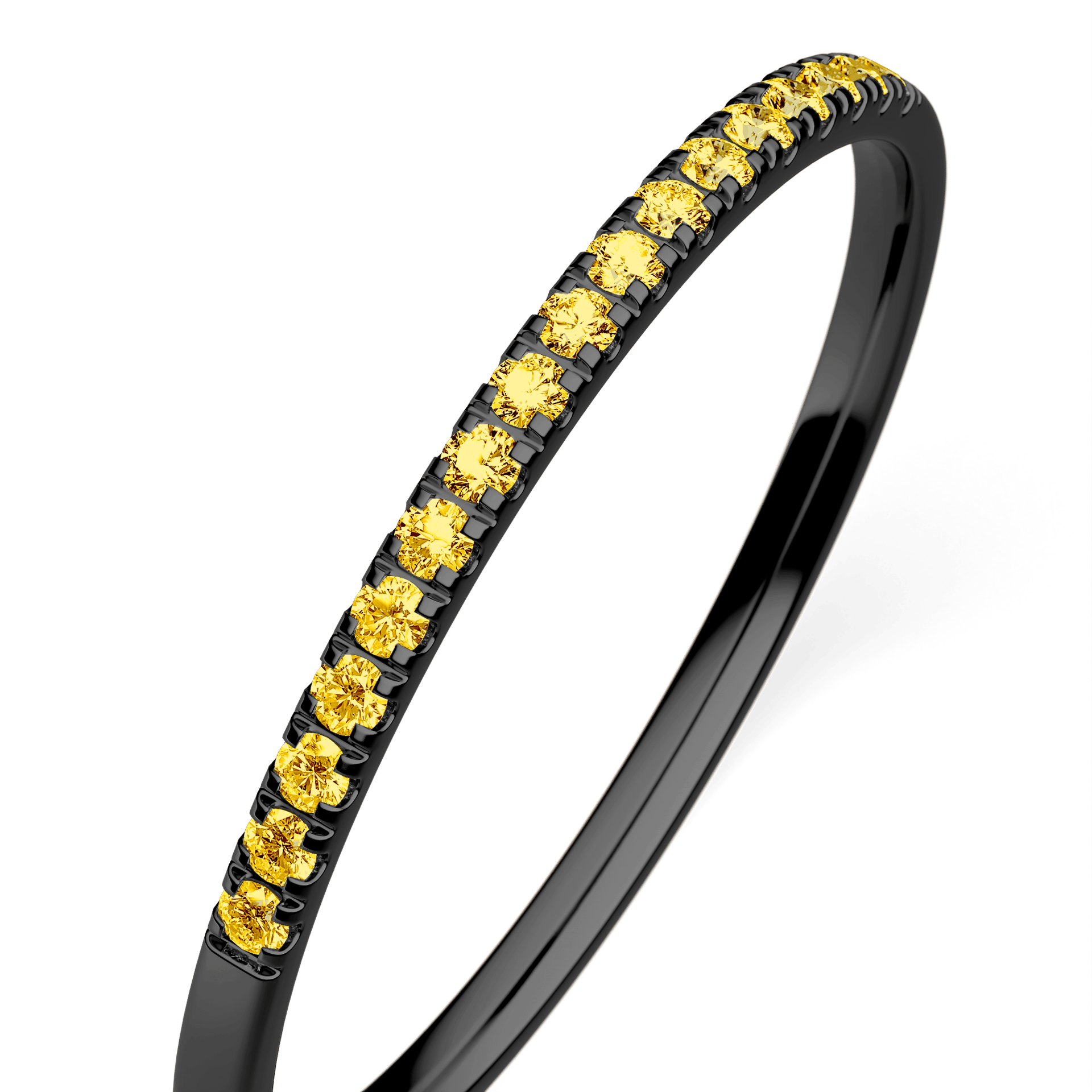 Dostawka Rosie z czarnego złota z żółtym diamentem laboratoryjnym 0,08ct