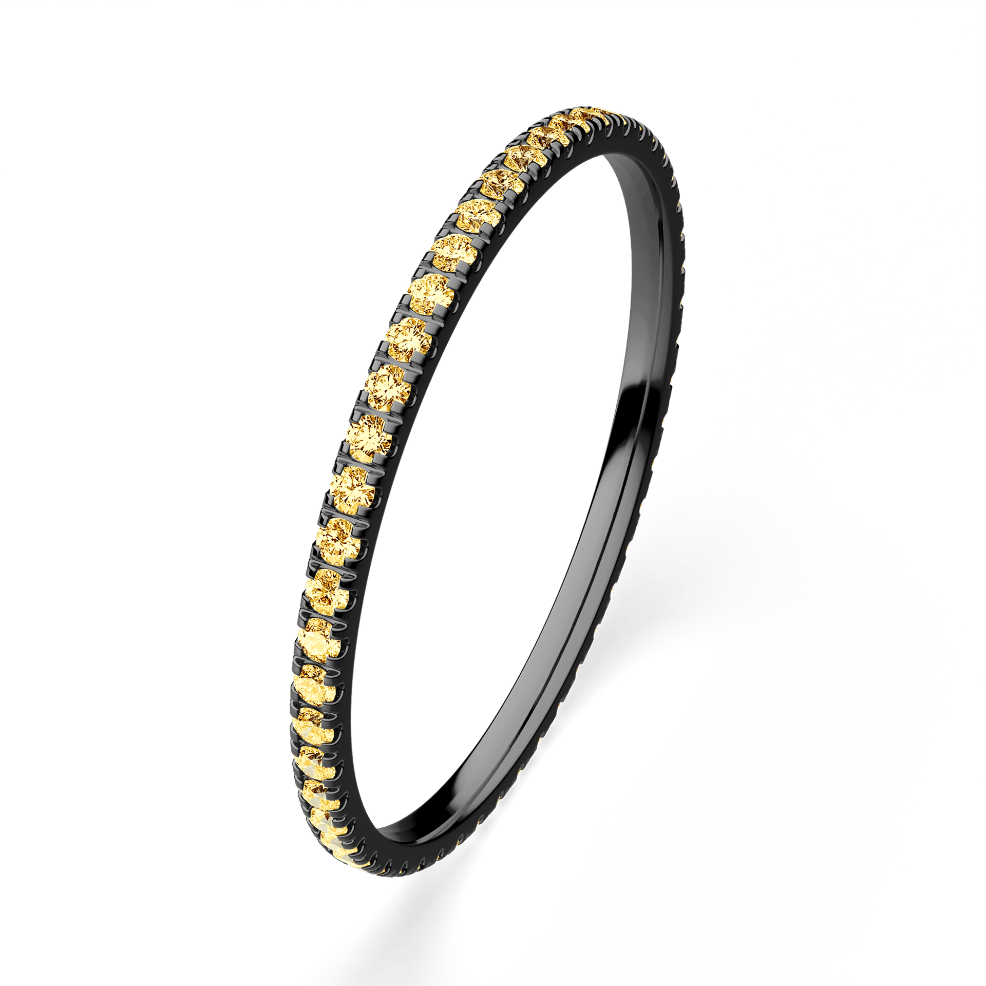 Dostawka Rosie z czarnego złota z żółtym diamentem 0,25ct