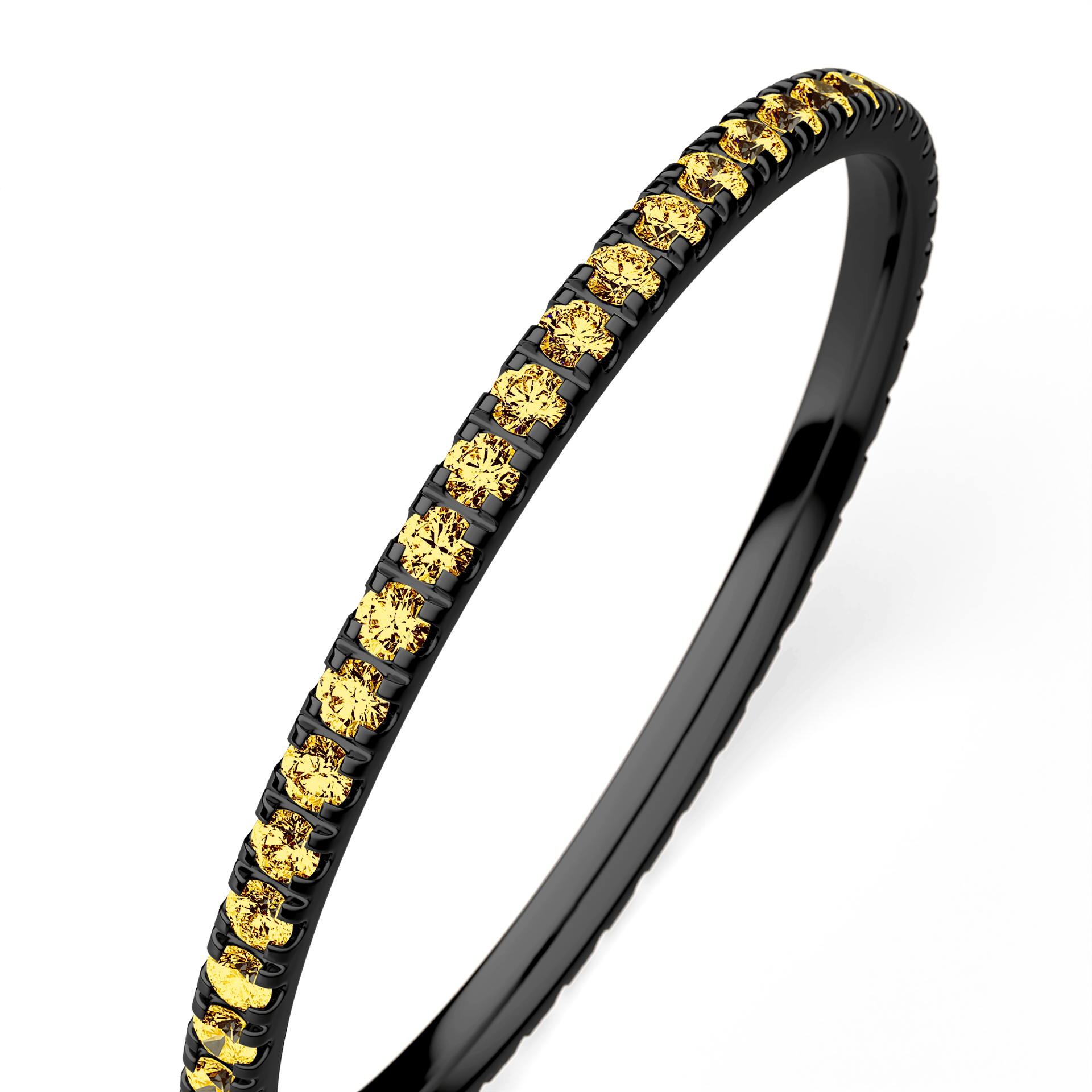 Dostawka Rosie z czarnego złota z żółtym diamentem 0,25ct