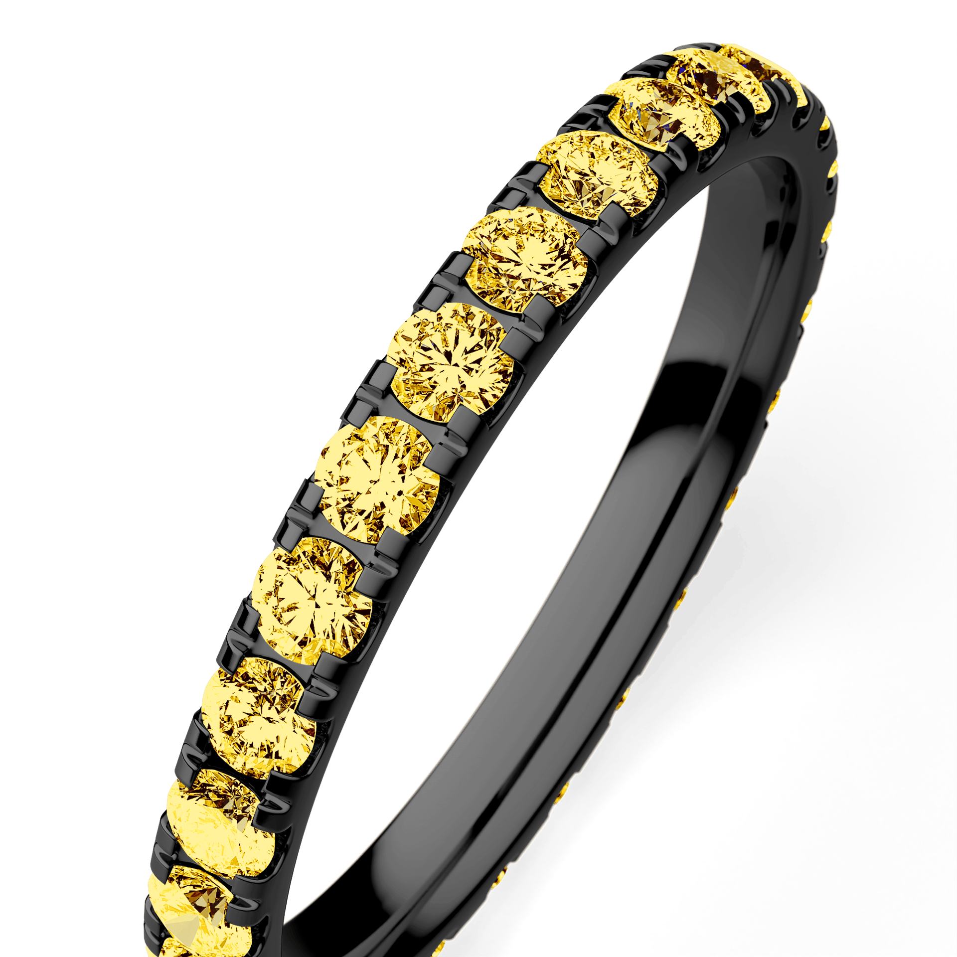 Dostawka Rosie z czarnego złota z żółtym diamentem 0,96ct