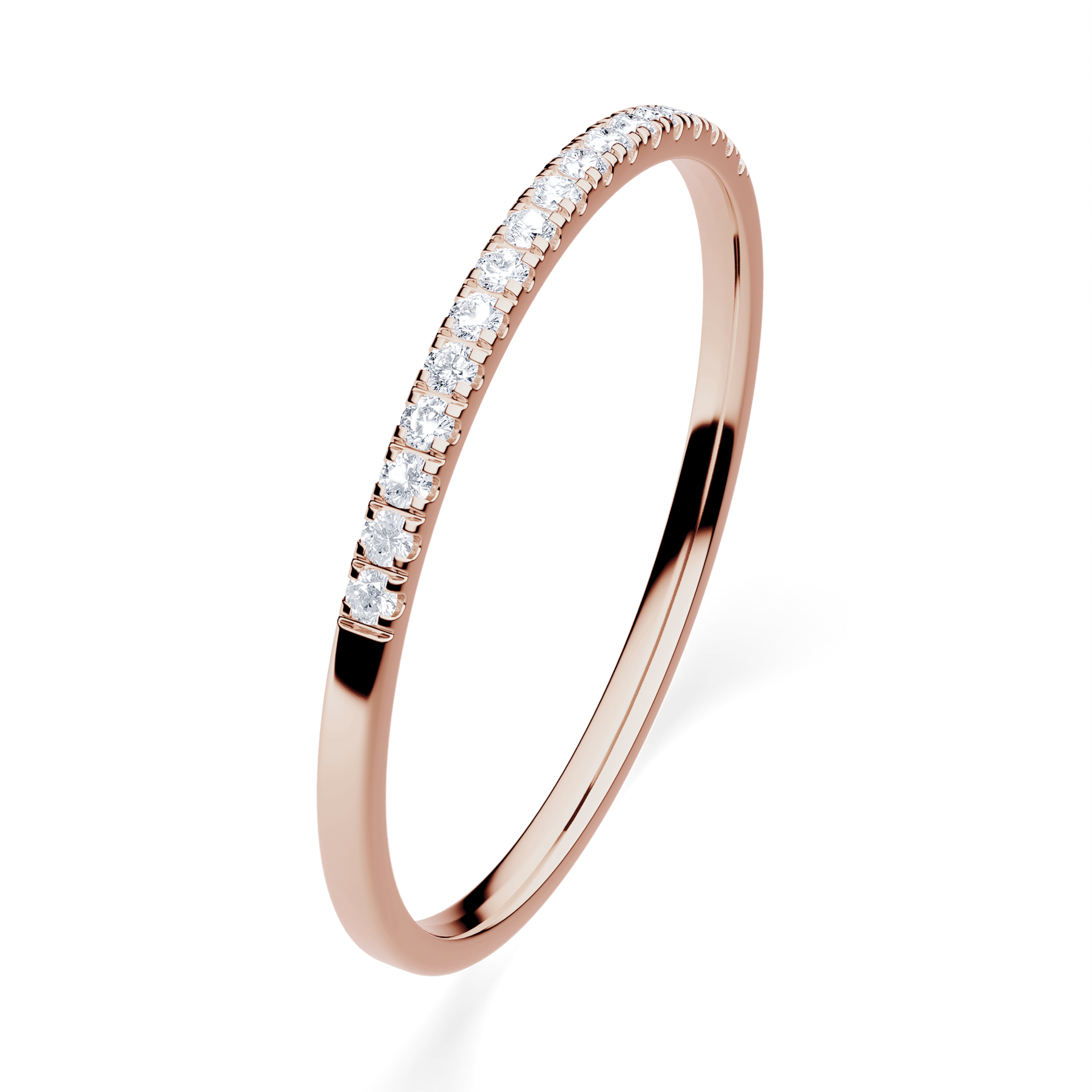 Dostawka Rosie z różowego złota z diamentem naturalnym 0,08ct