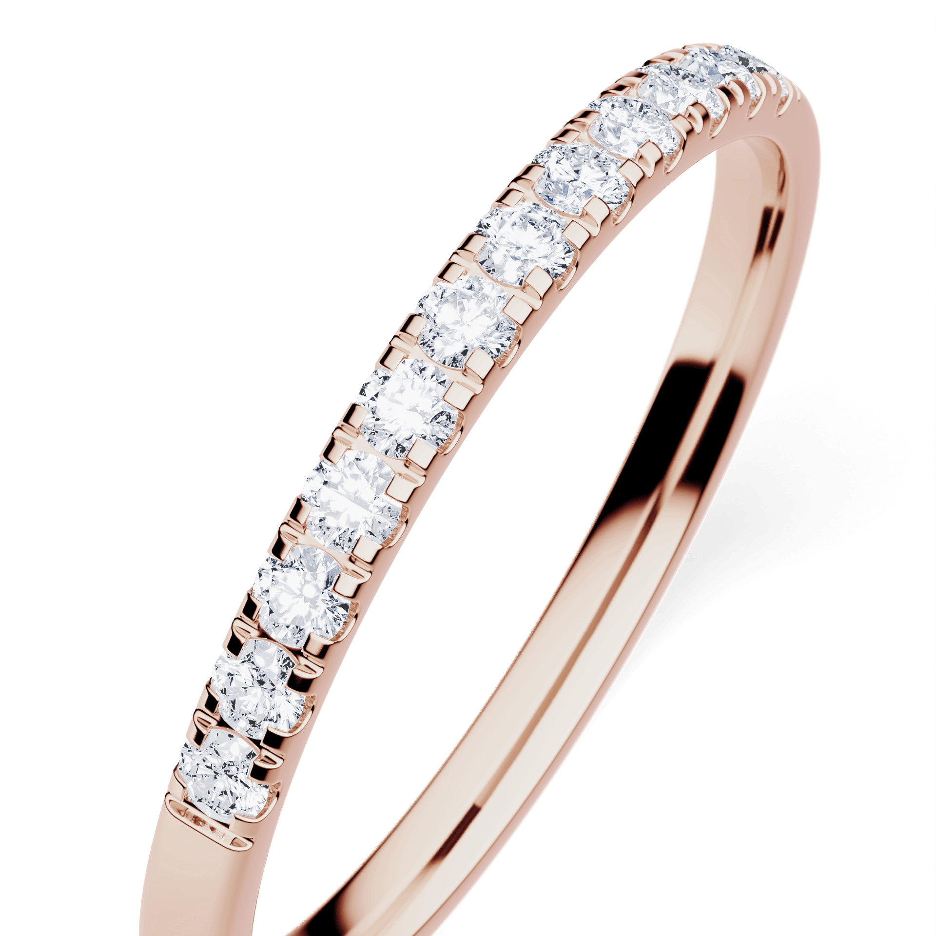 Dostawka Rosie z różowego złota z diamentem laboratoryjnym 0,18ct