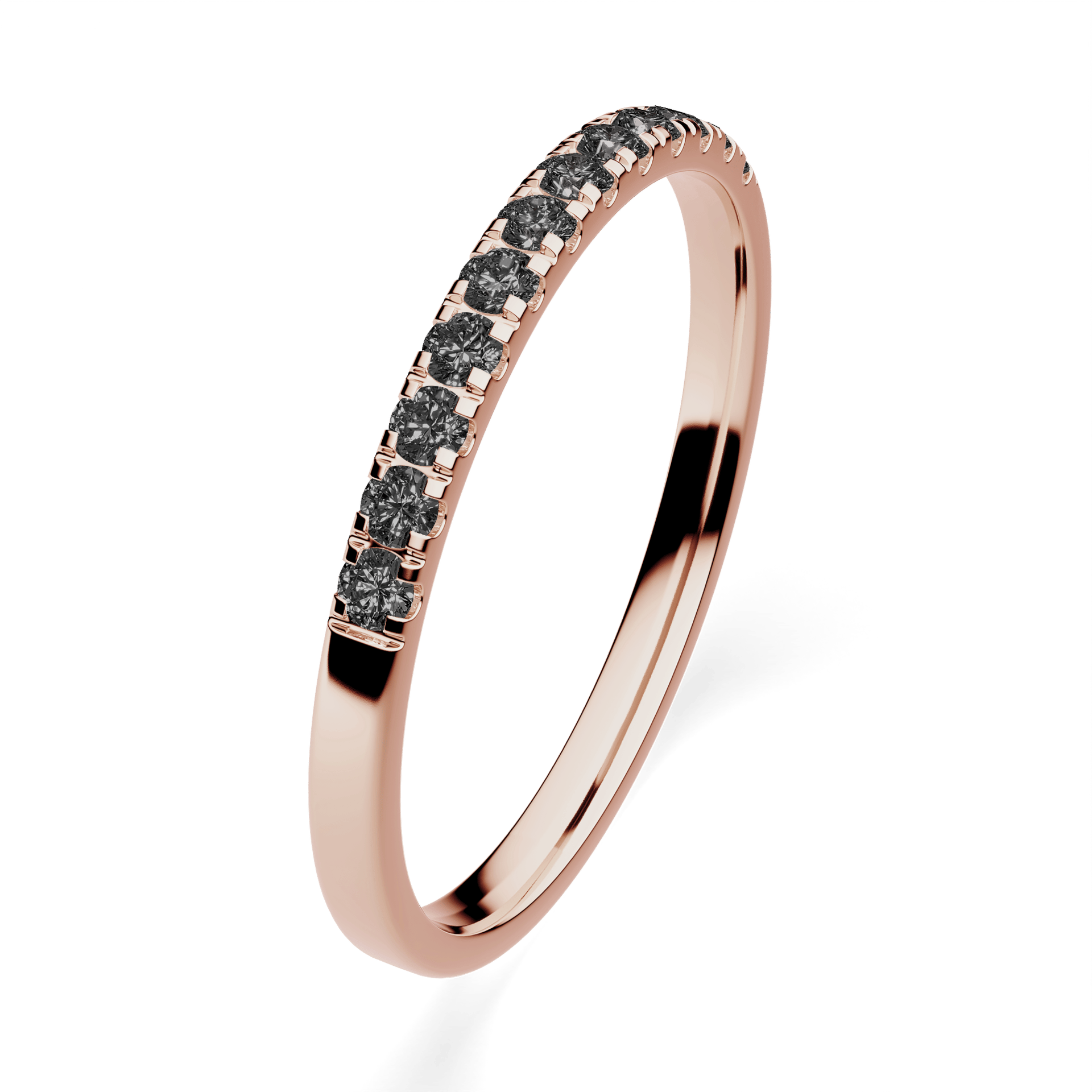 Dostawka Rosie z różowego złota z czarnym diamentem laboratoryjnym 0,18ct