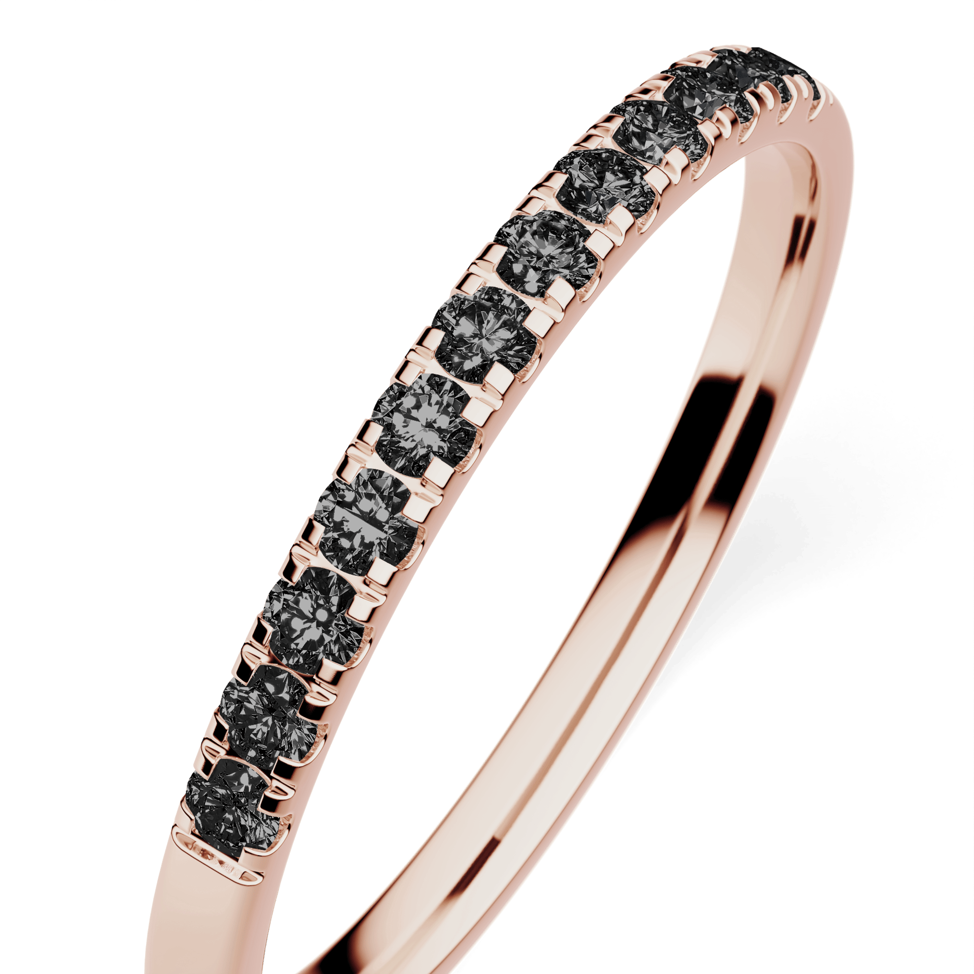 Dostawka Rosie z różowego złota z czarnym diamentem laboratoryjnym 0,18ct