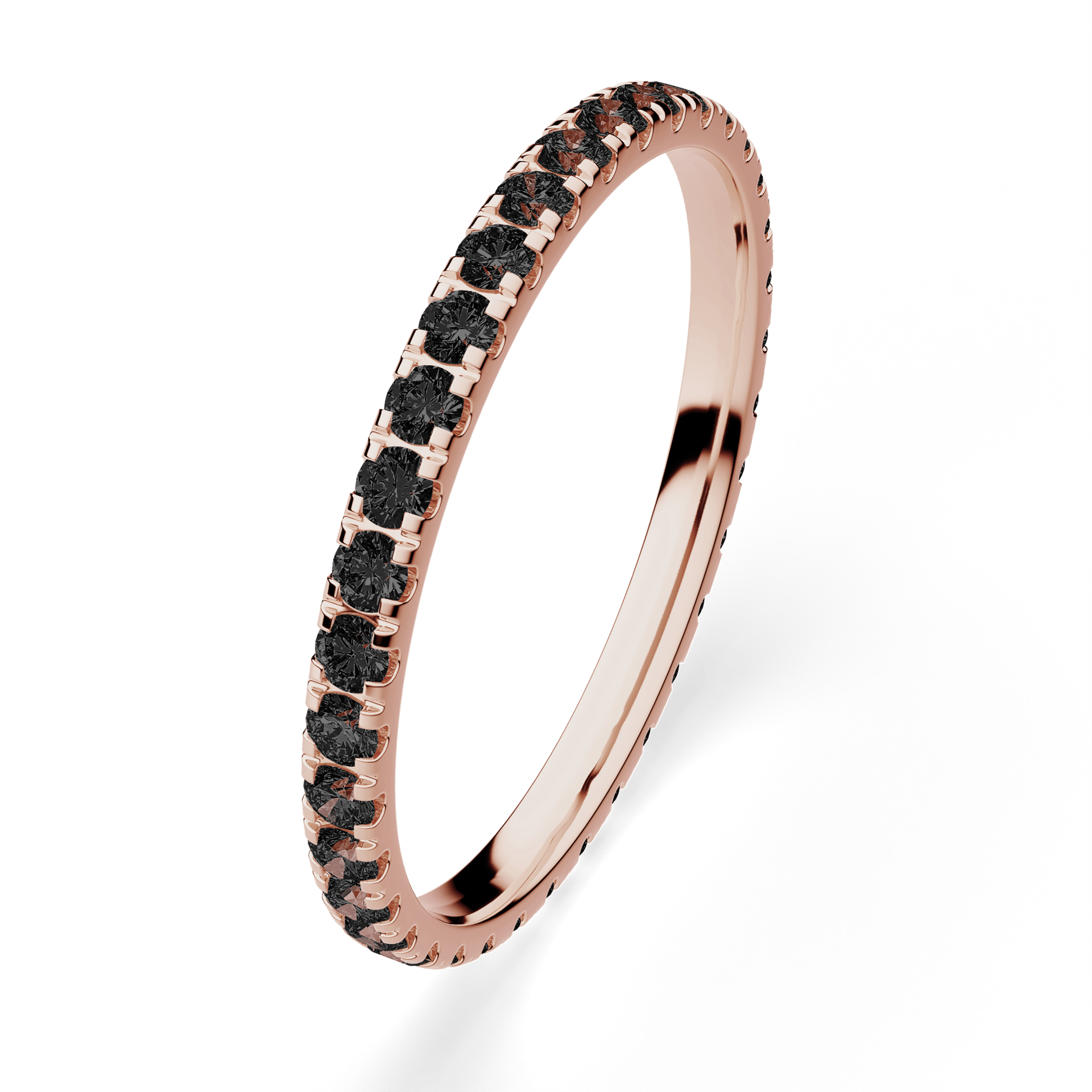 Dostawka Rosie z różowego złota z czarnym diamentem 0,53ct