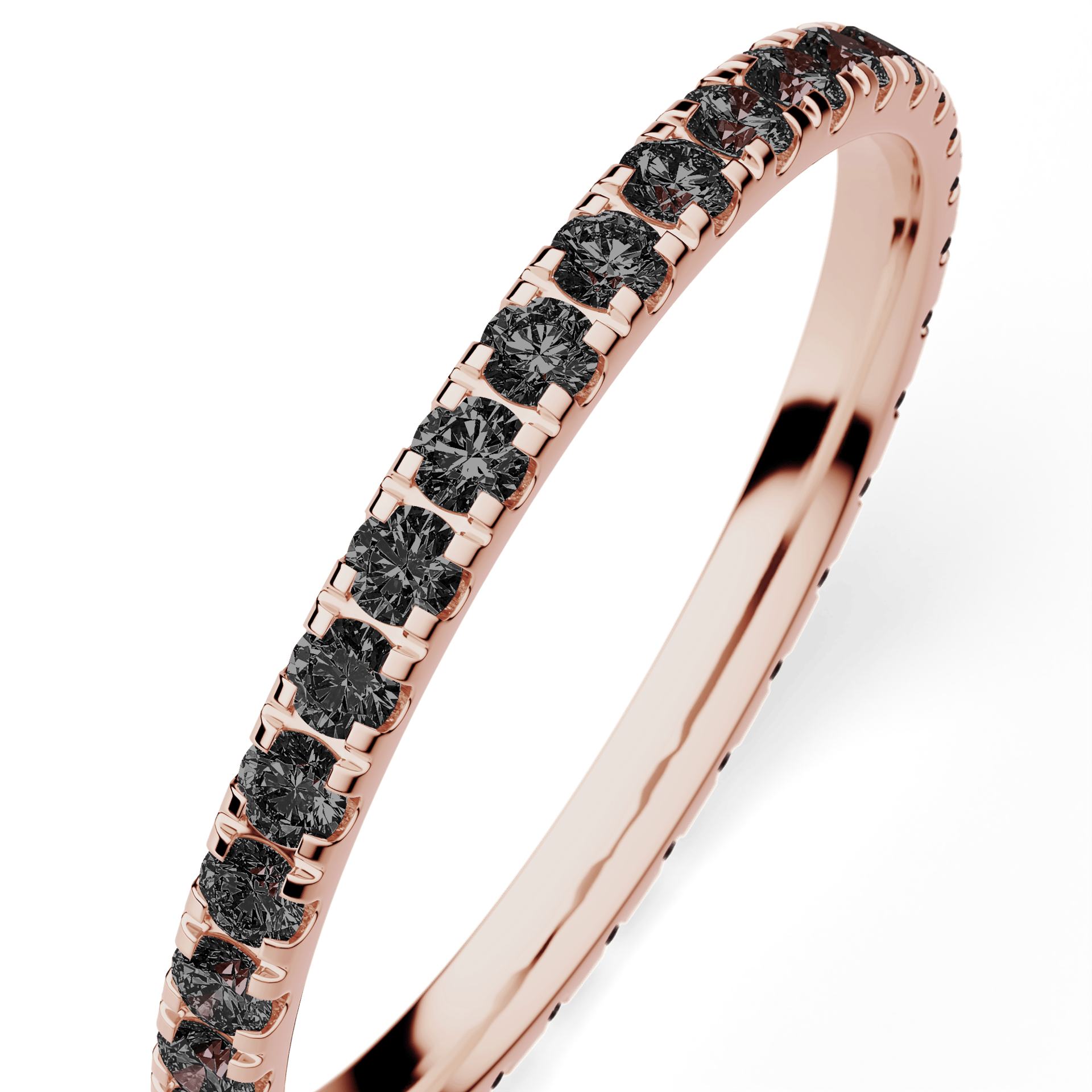 Dostawka Rosie z różowego złota z czarnym diamentem 0,53ct