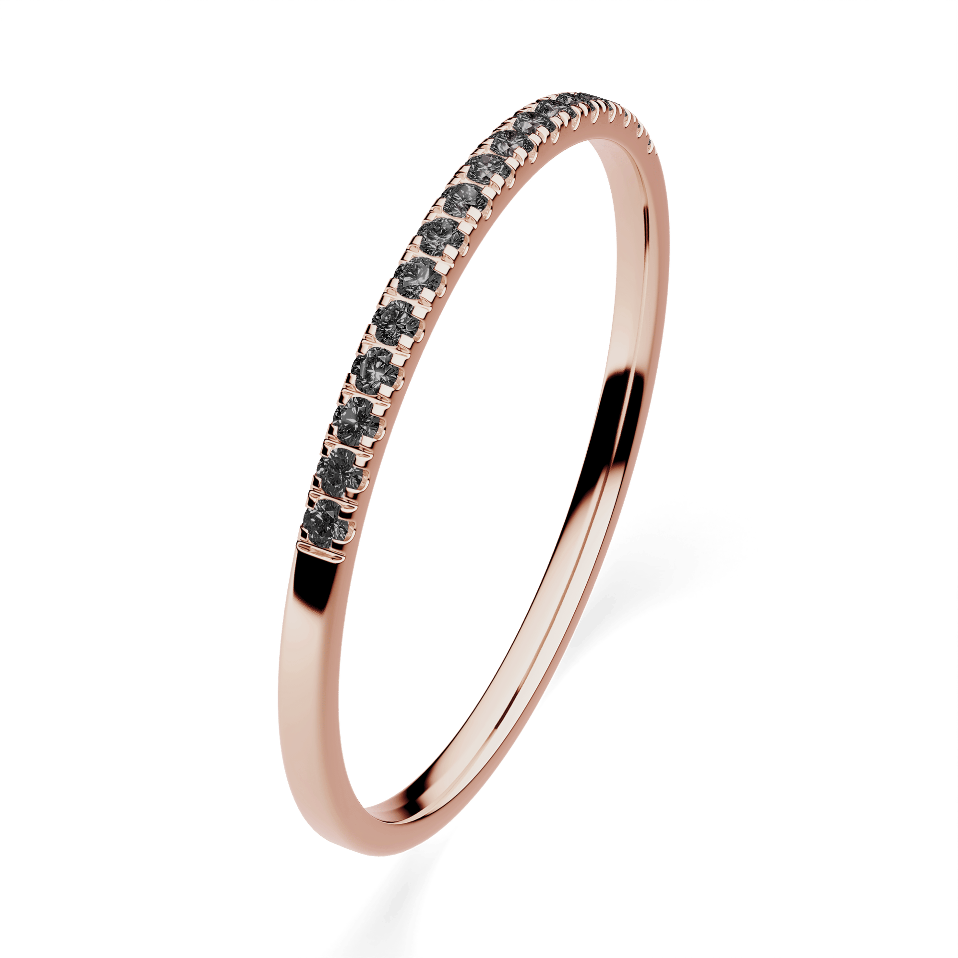Dostawka Rosie z różowego złota z czarnym diamentem laboratoryjnym 0,08ct