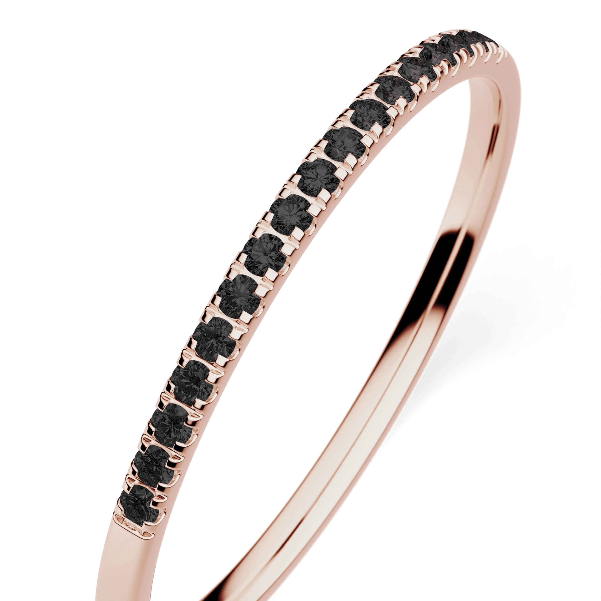 Dostawka Rosie z różowego złota z czarnym diamentem laboratoryjnym 0,08ct