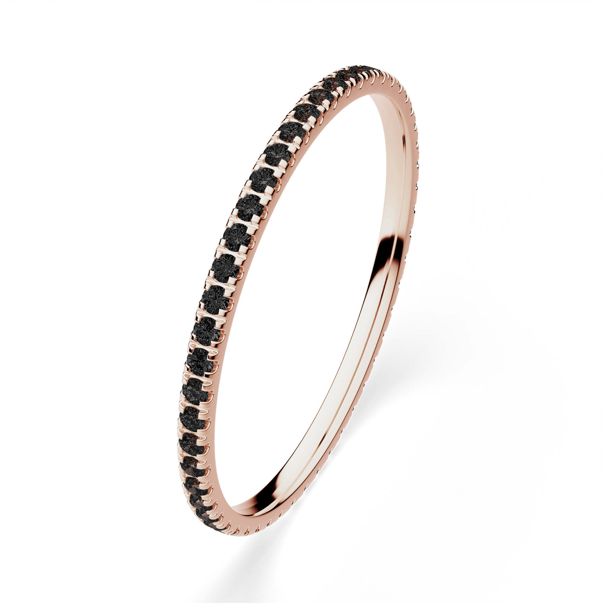 Dostawka Rosie z różowego złota z czarnym diamentem 0,25ct