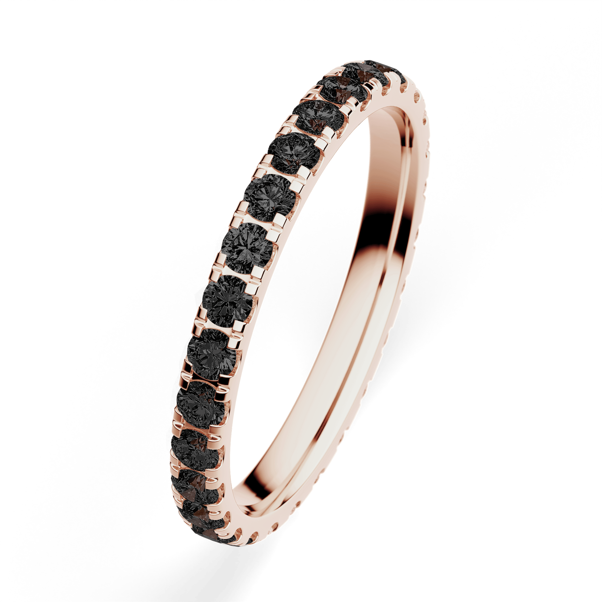 Dostawka Rosie z różowego złota z czarnym diamentem 0,96ct