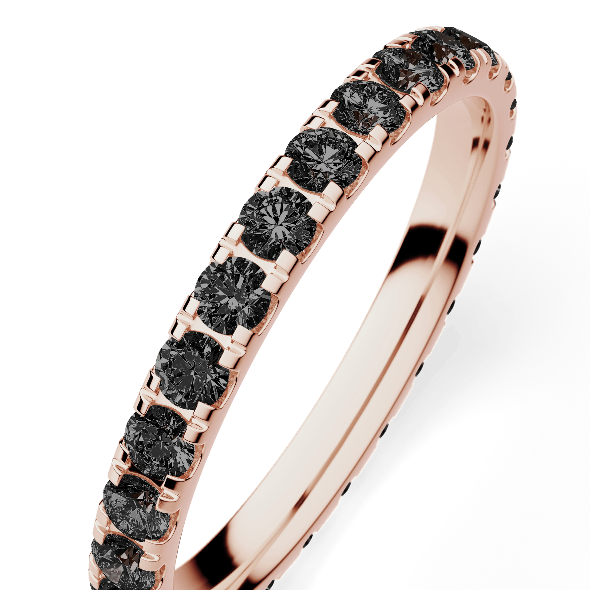 Dostawka Rosie z różowego złota z czarnym diamentem 0,96ct