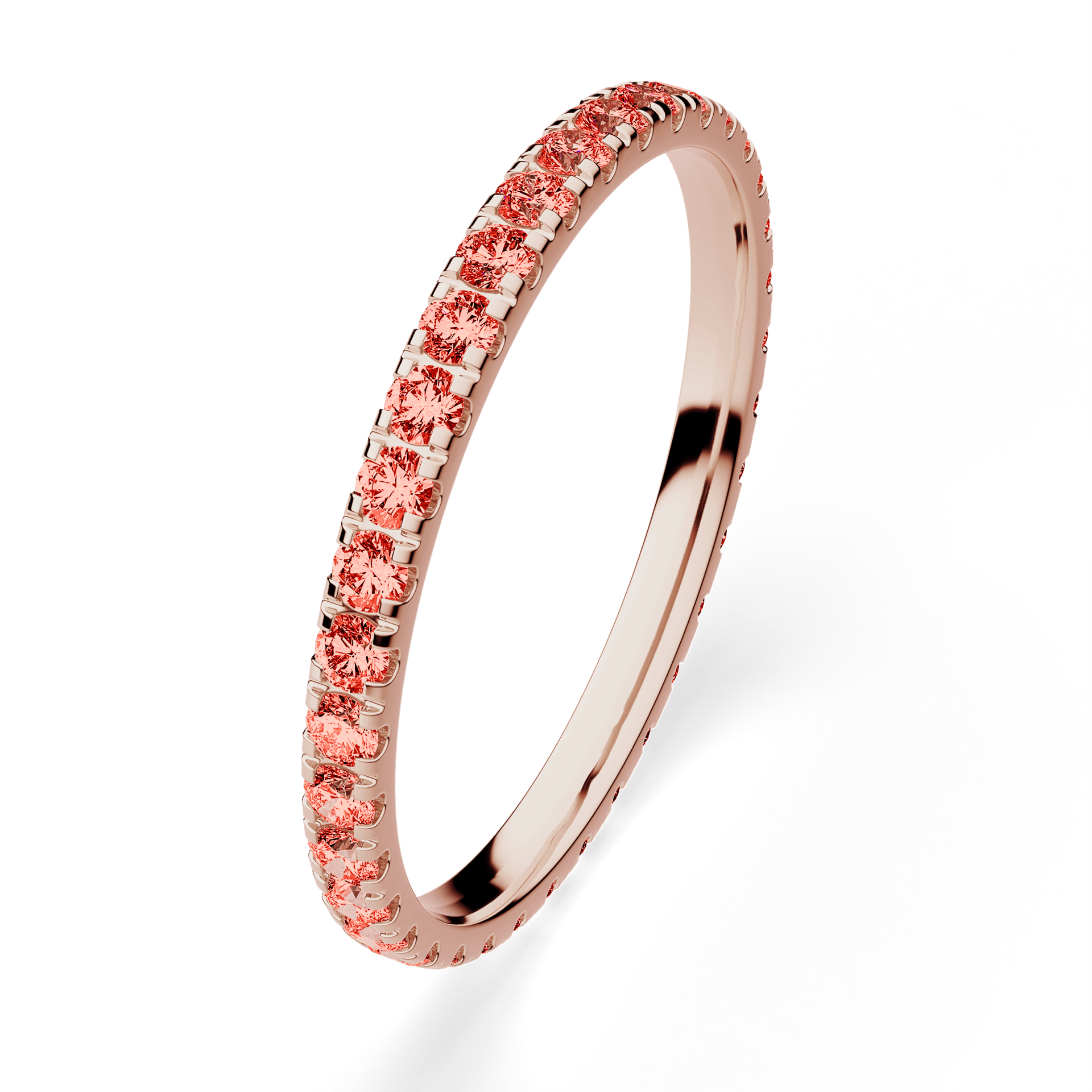 Dostawka Rosie z różowego złota z czerwonym diamentem 0,53ct