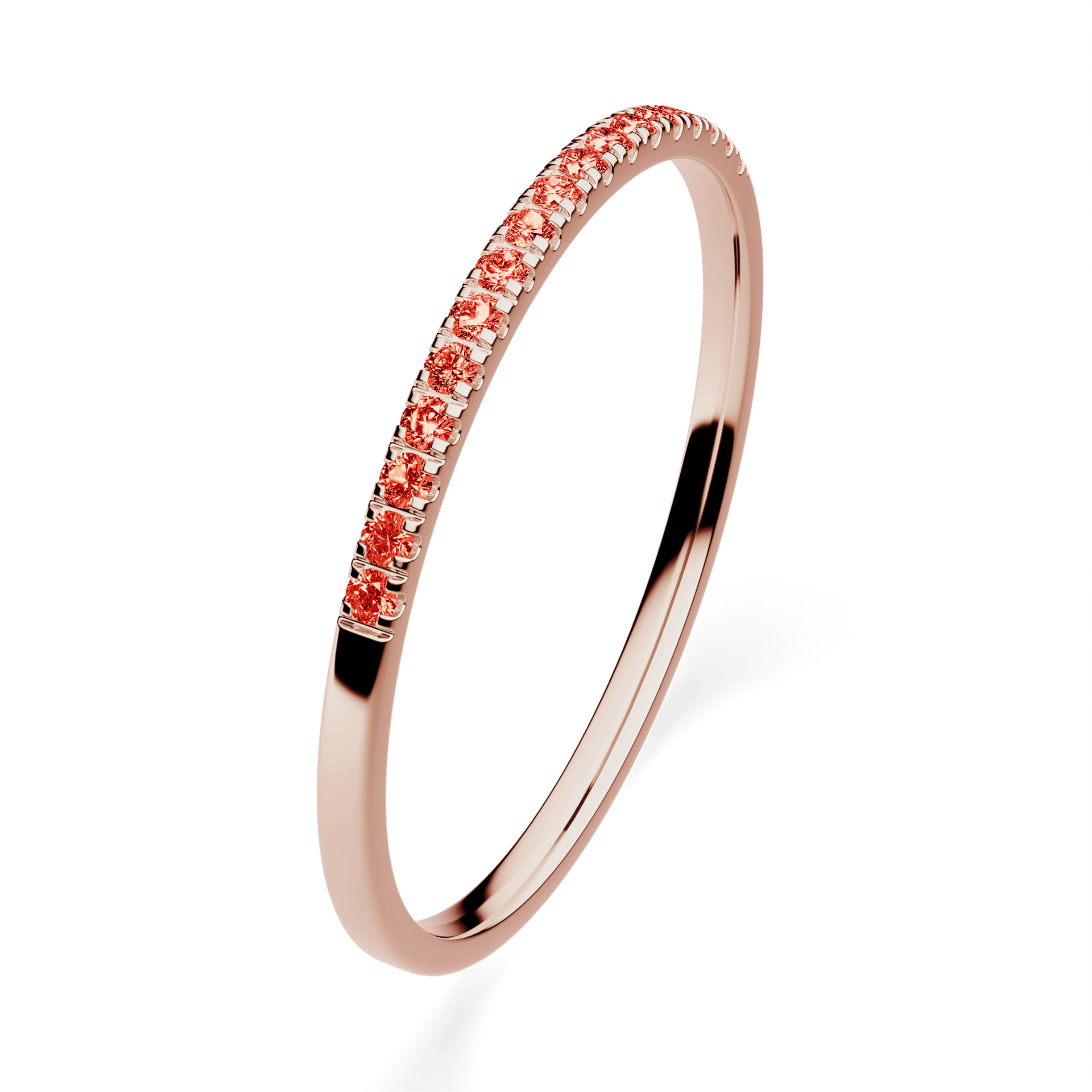 Dostawka Rosie z różowego złota z czerwonym diamentem laboratoryjnym 0,08ct