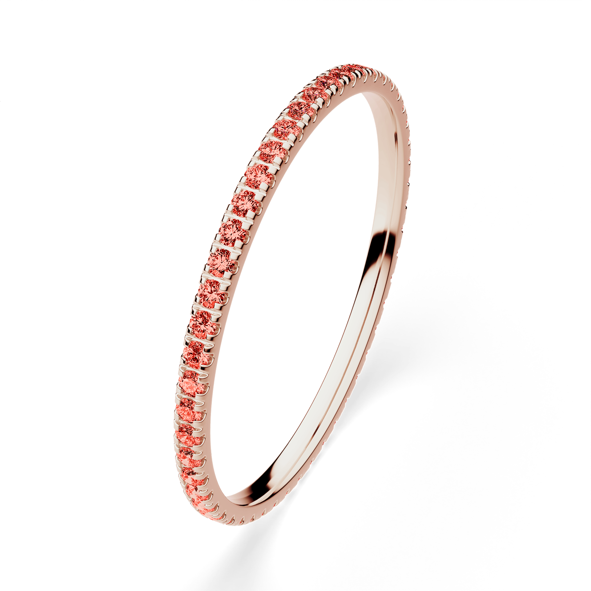 Dostawka Rosie z różowego złota z czerwonym diamentem 0,25ct