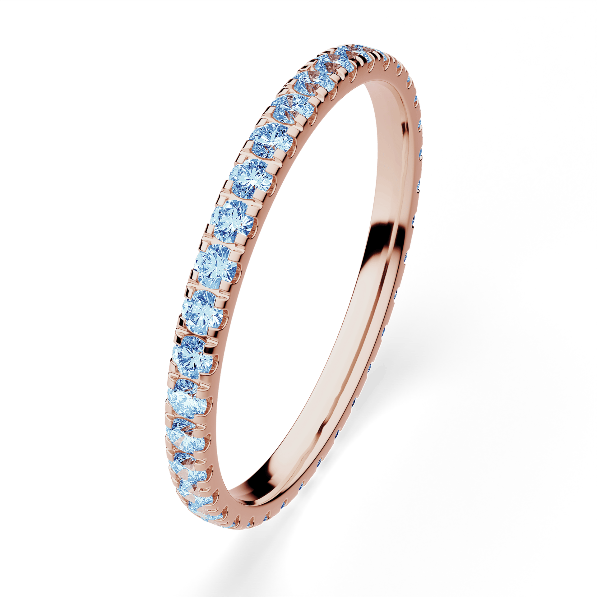 Dostawka Rosie z różowego złota z niebieskim diamentem 0,53ct