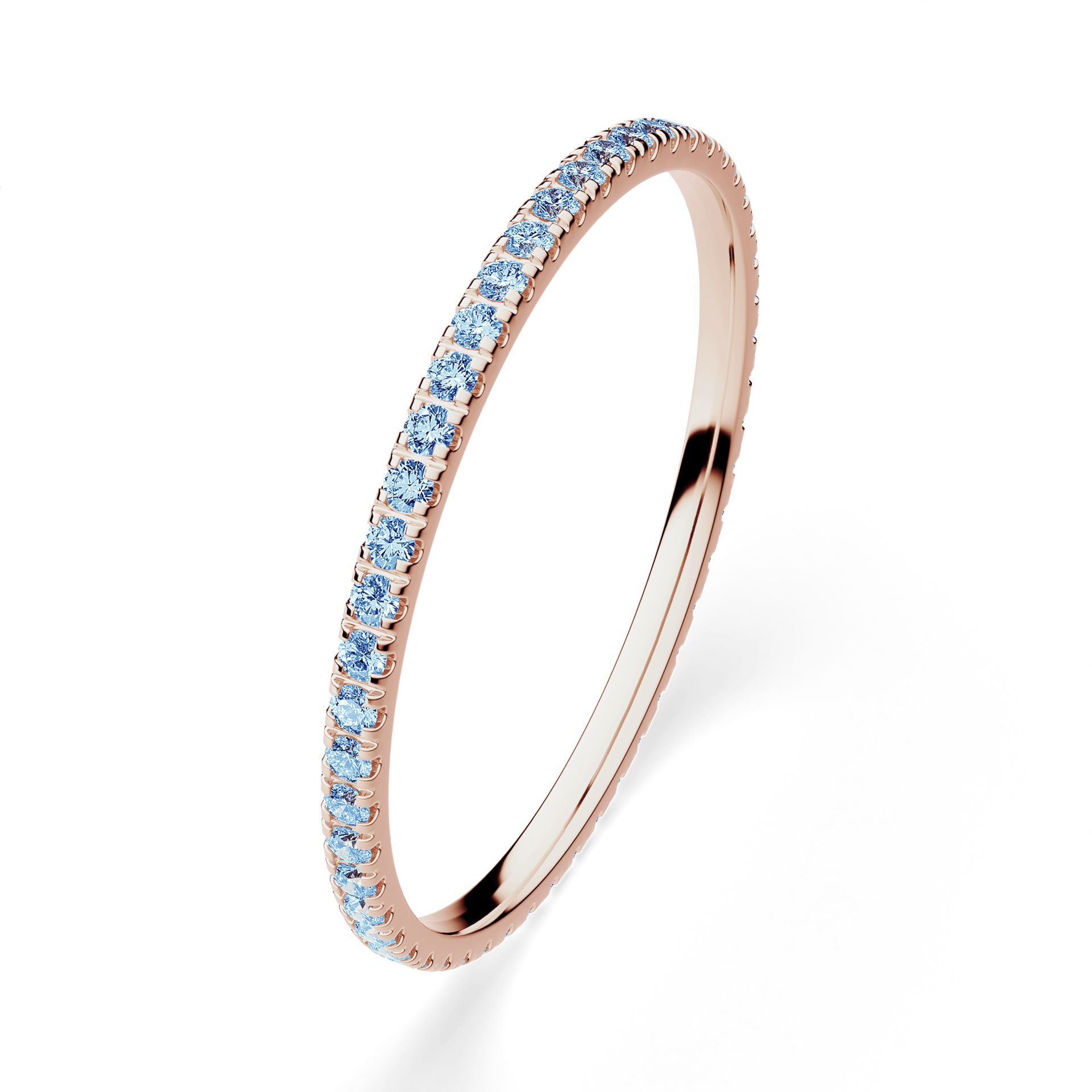 Dostawka Rosie z różowego złota z niebieskim diamentem 0,25ct