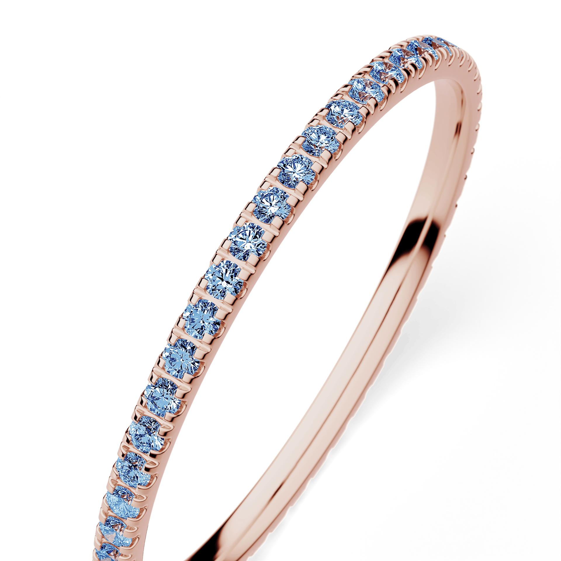 Dostawka Rosie z różowego złota z niebieskim diamentem 0,25ct