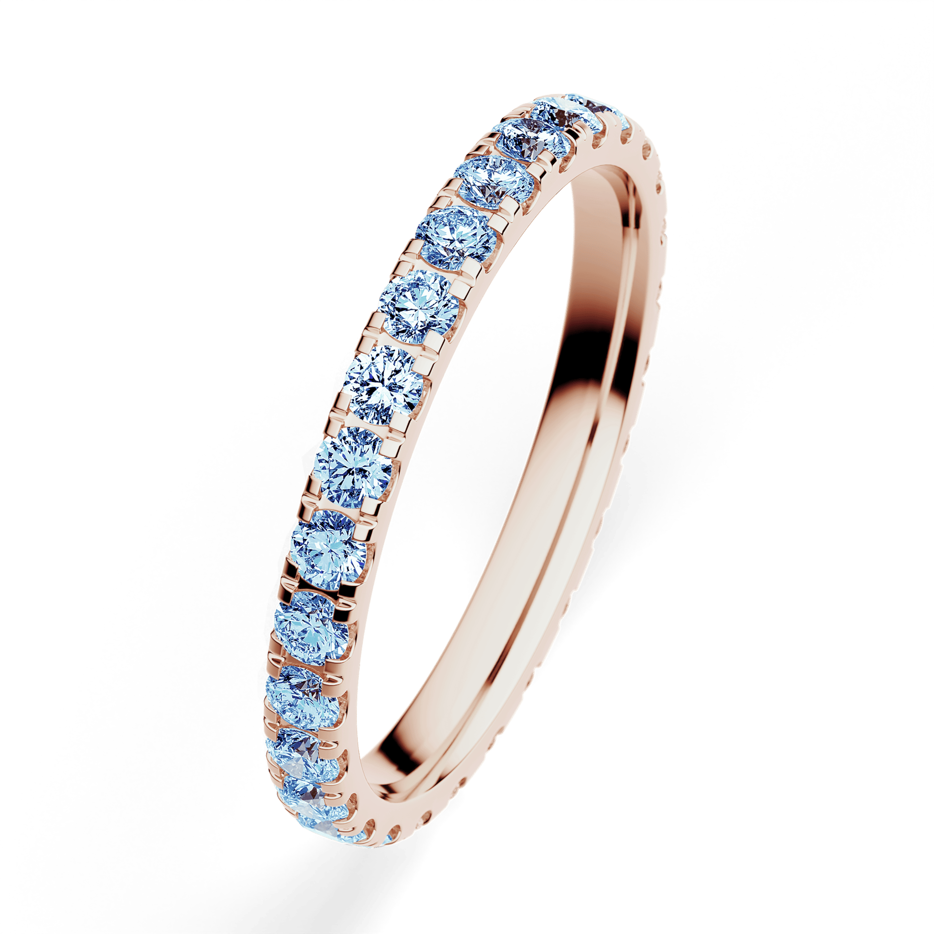 Dostawka Rosie z różowego złota z niebieskim diamentem 0,96ct