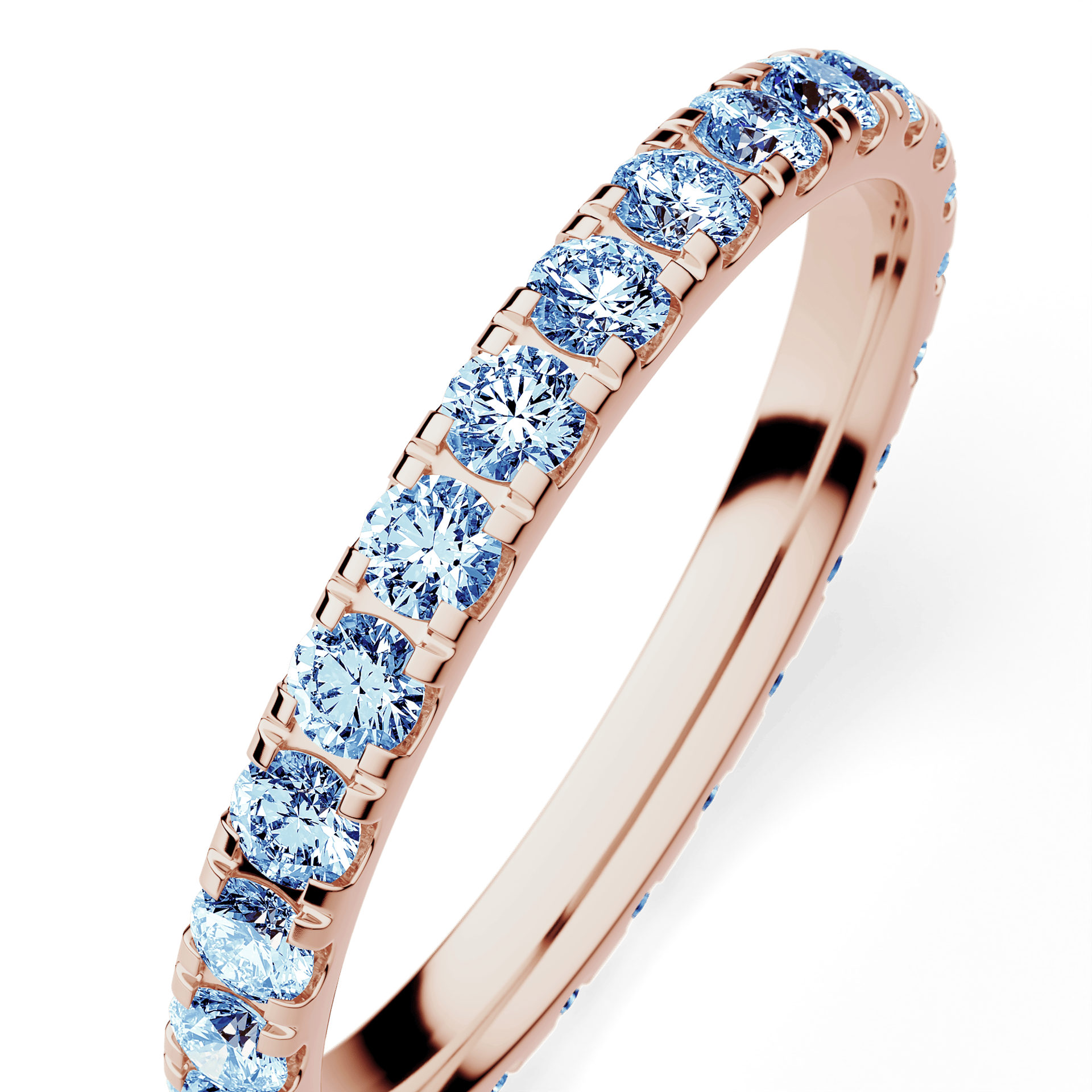 Dostawka Rosie z różowego złota z niebieskim diamentem 0,96ct