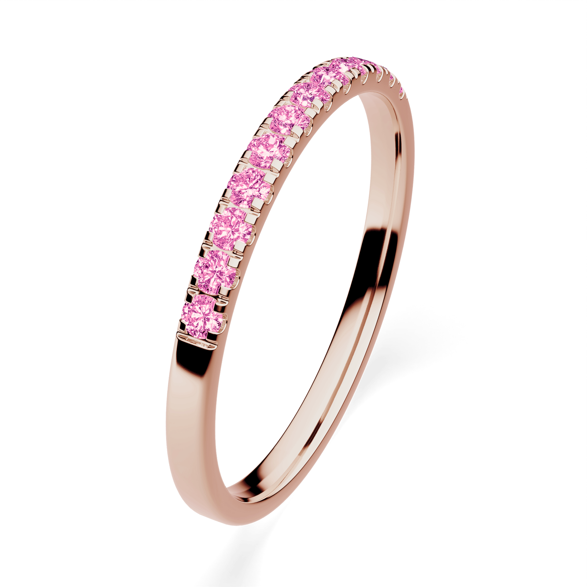 Dostawka Rosie z różowego złota z różowym diamentem laboratoryjnym 0,18ct