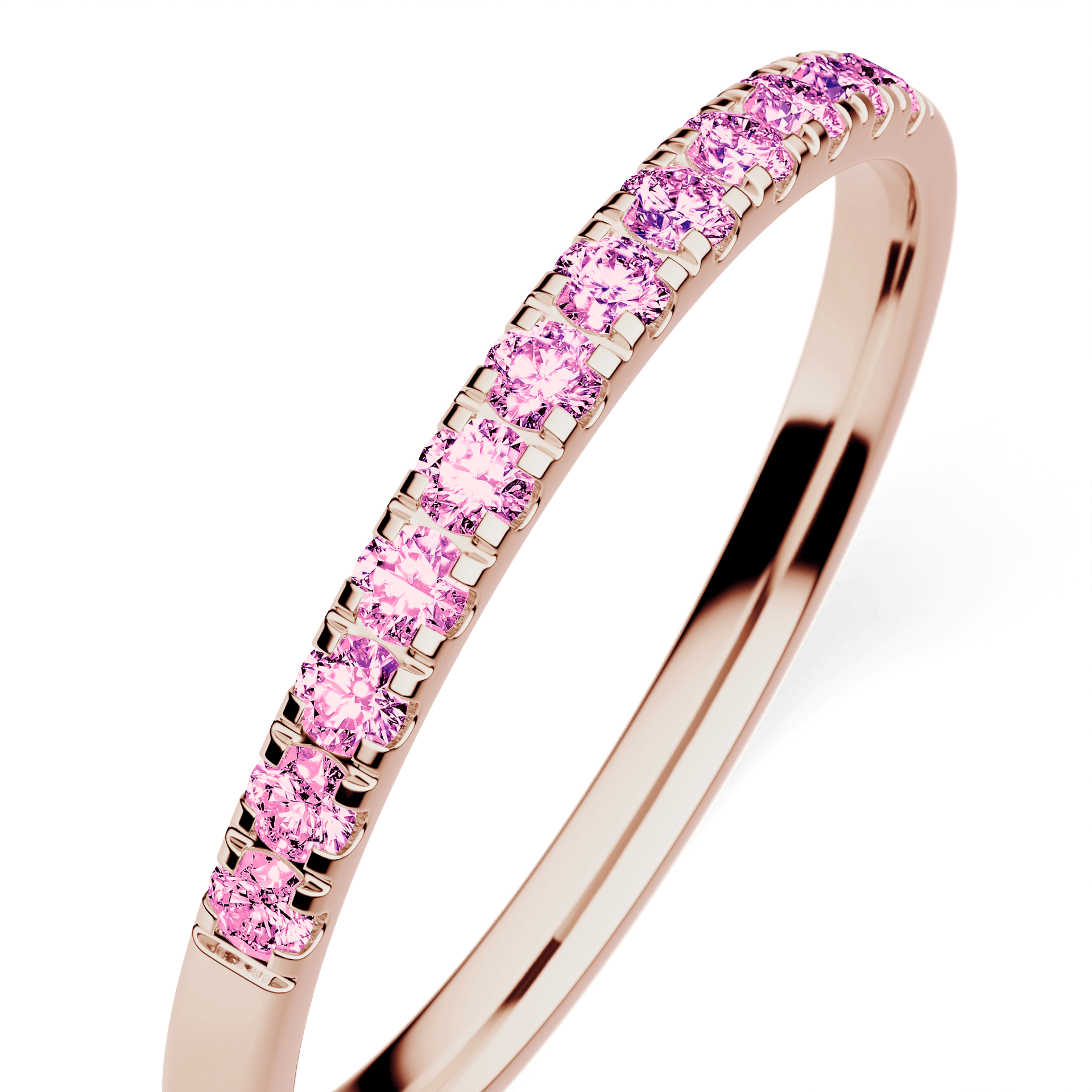 Dostawka Rosie z różowego złota z różowym diamentem laboratoryjnym 0,18ct