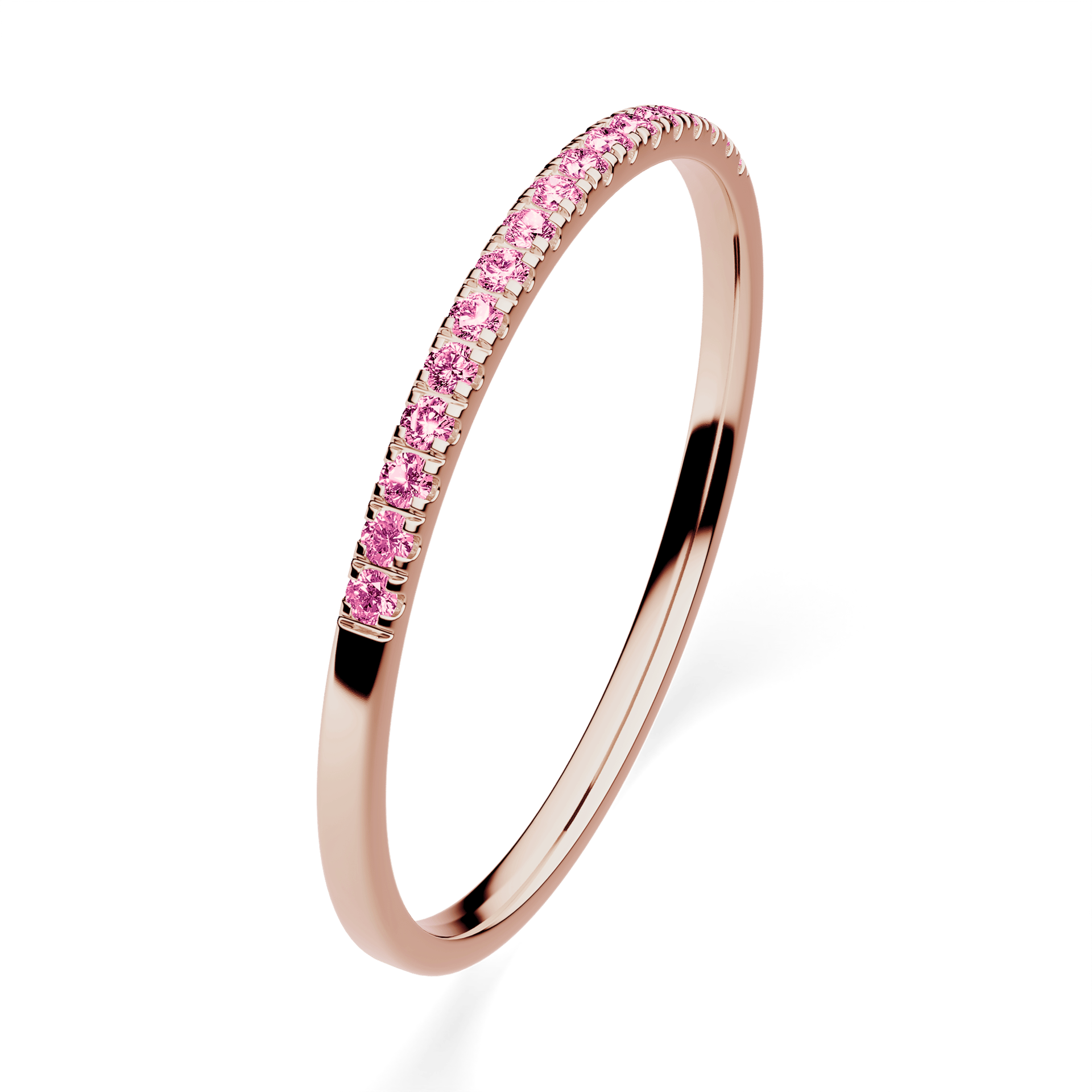 Dostawka Rosie z różowego złota z różowym diamentem laboratoryjnym 0,08ct