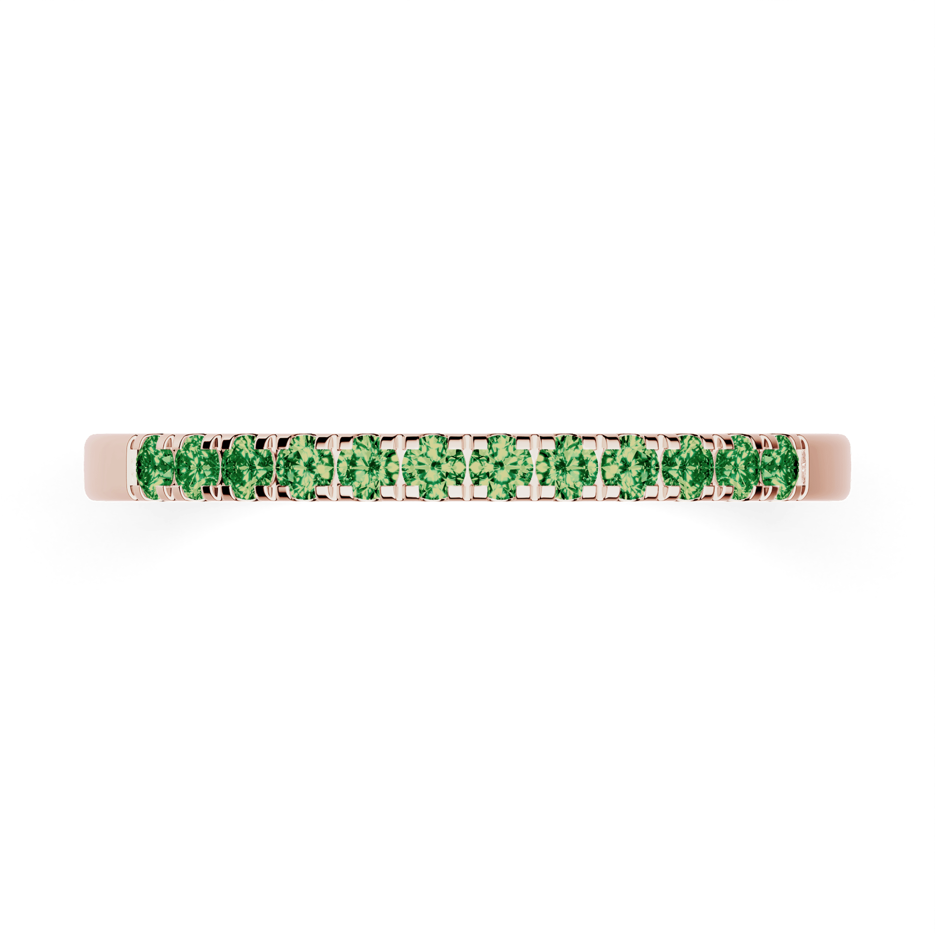 Dostawka Rosie z różowego złota z ciemnym zielonym diamentem laboratoryjnym 0,18ct