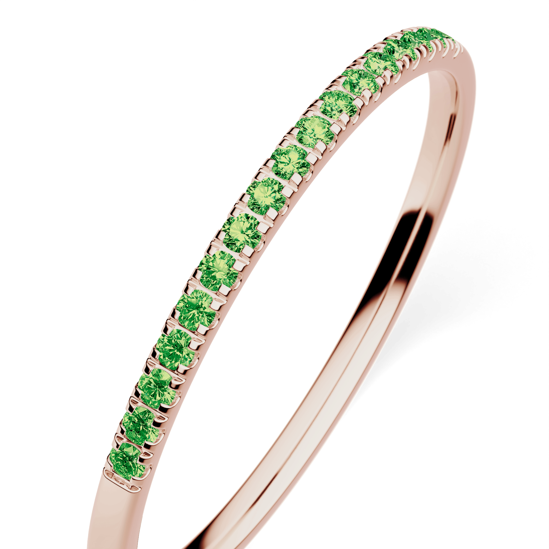 Dostawka Rosie z różowego złota z ciemnym zielonym diamentem laboratoryjnym 0,08ct