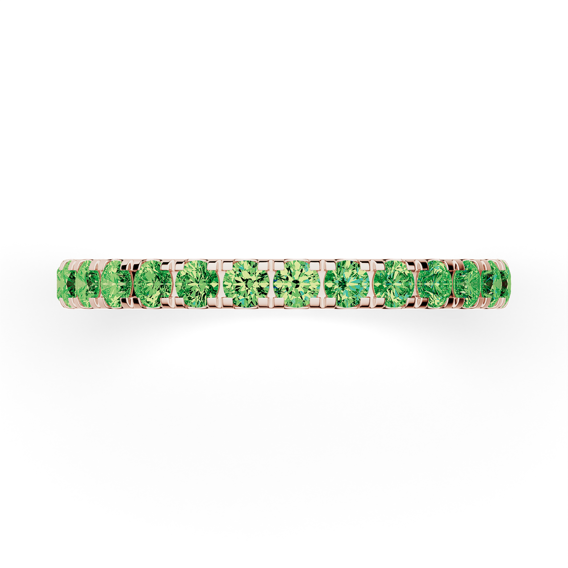 Dostawka Rosie z różowego złota z ciemnym zielonym diamentem 0,96ct