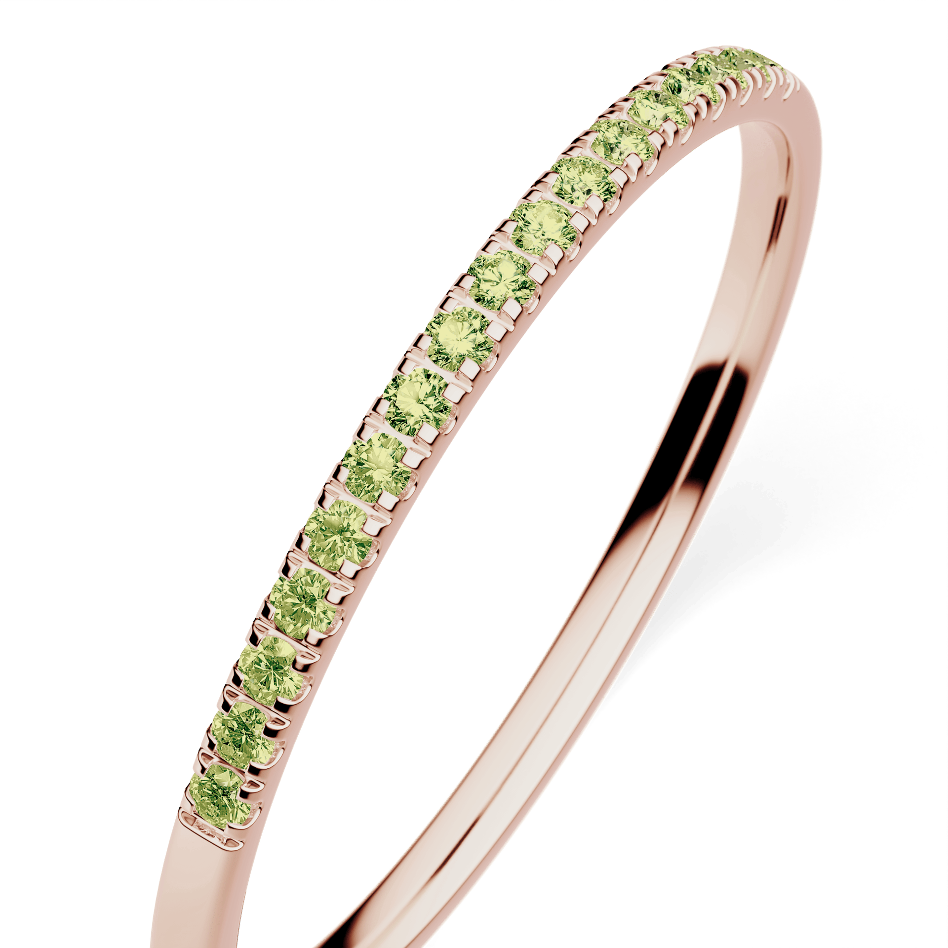 Dostawka Rosie z różowego złota z jasnym zielonym diamentem laboratoryjnym 0,08ct