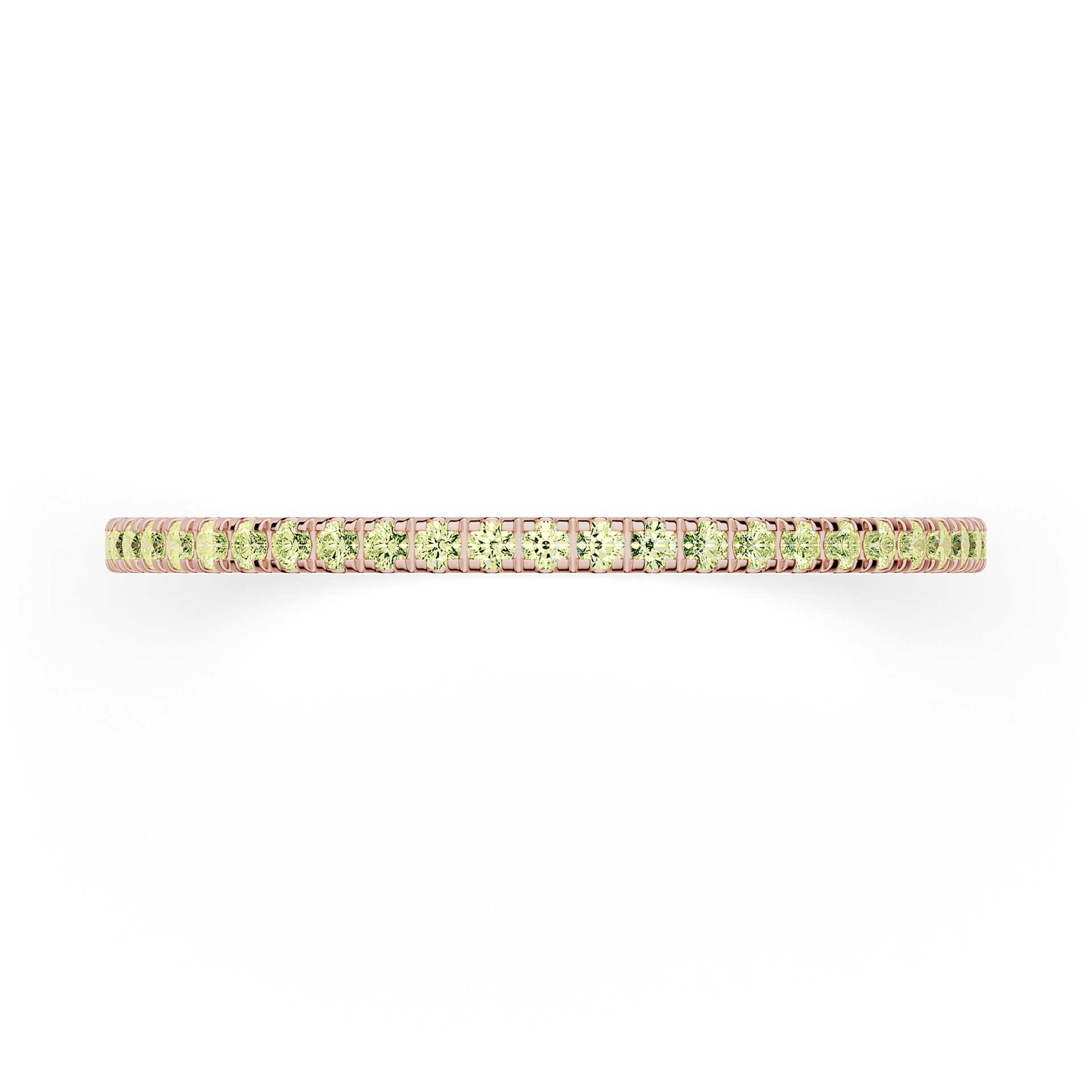 Dostawka Rosie z różowego złota z jasnym zielonym diamentem 0,25ct