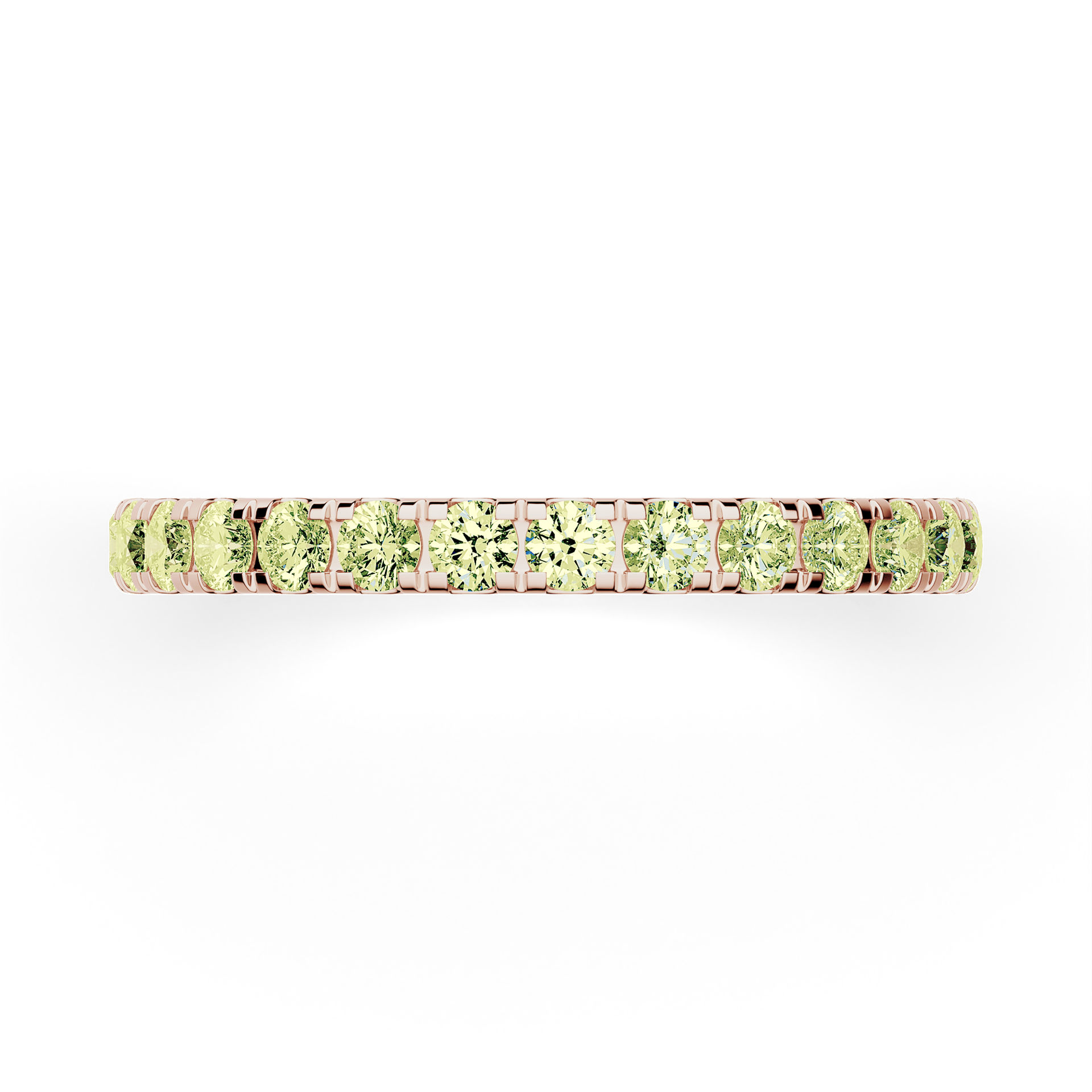 Dostawka Rosie z różowego złota z jasnym zielonym diamentem 0,96ct