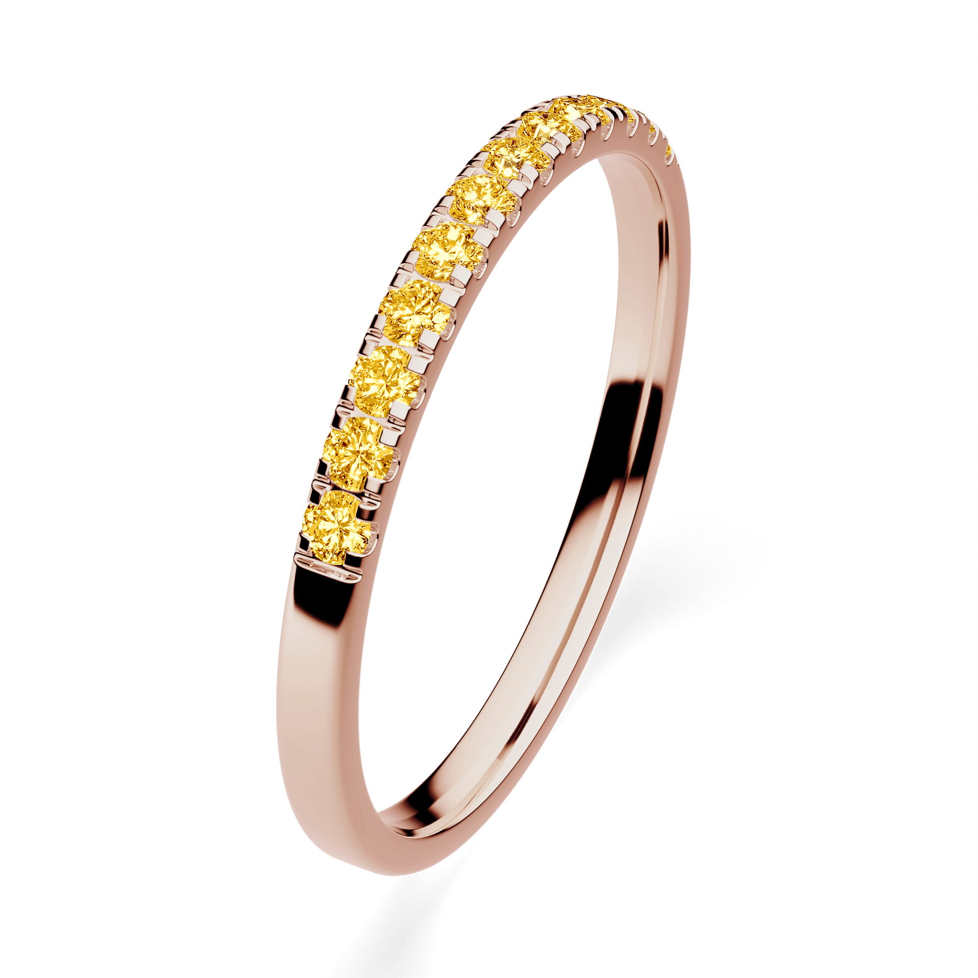 Dostawka Rosie z różowego złota z żółtym diamentem laboratoryjnym 0,18ct