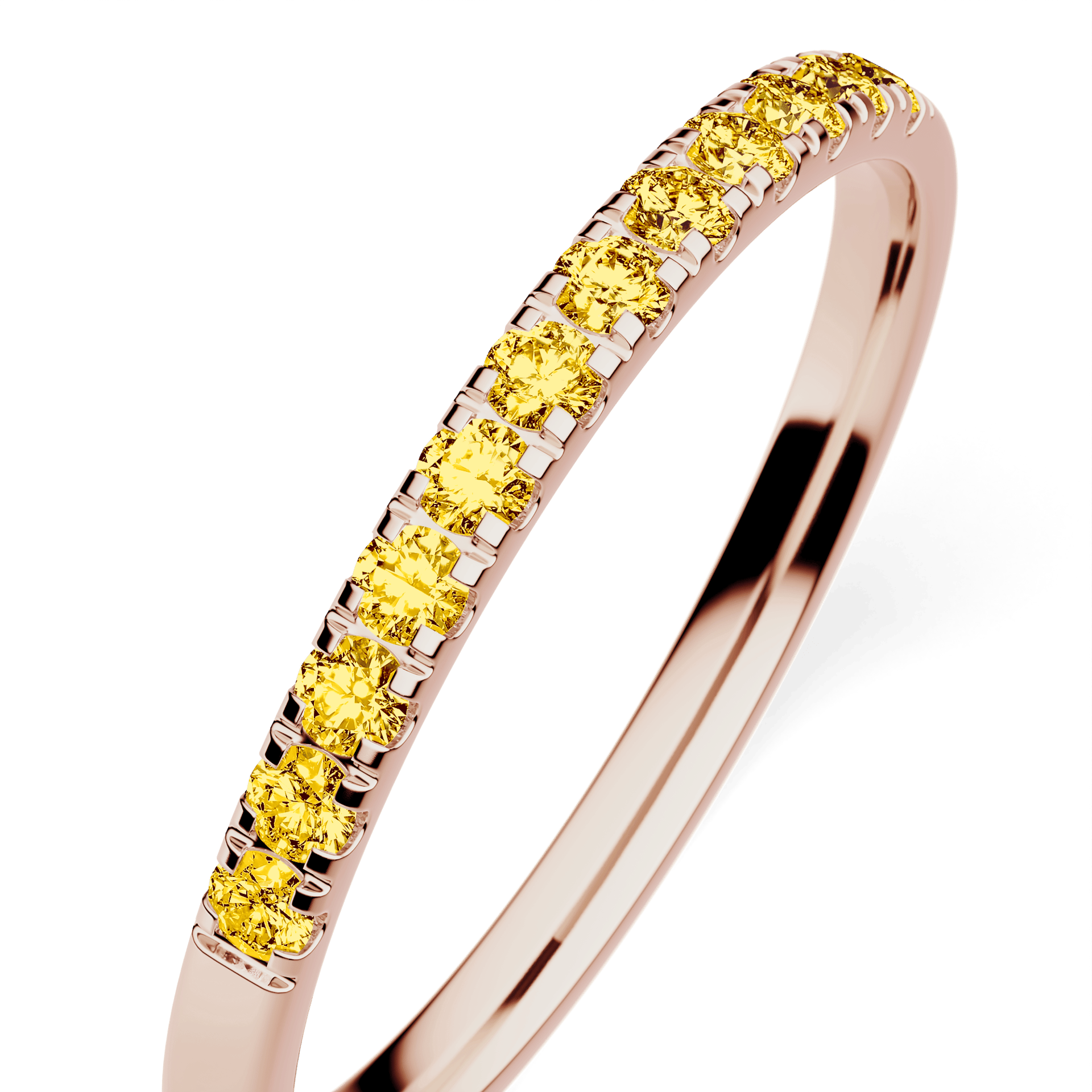 Dostawka Rosie z różowego złota z żółtym diamentem laboratoryjnym 0,18ct