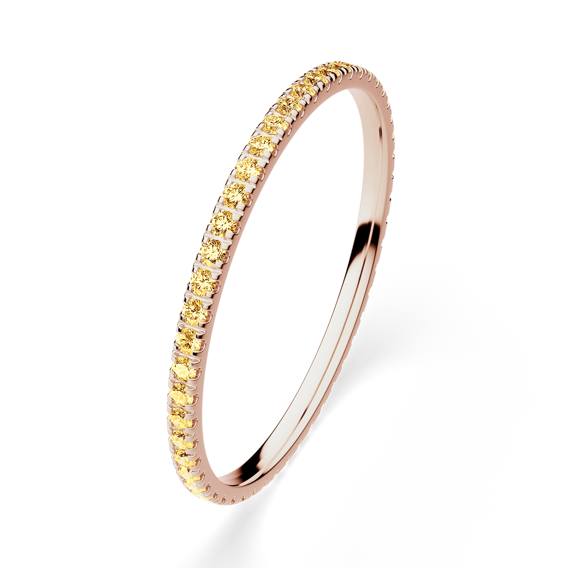 Dostawka Rosie z różowego złota z żółtym diamentem 0,25ct