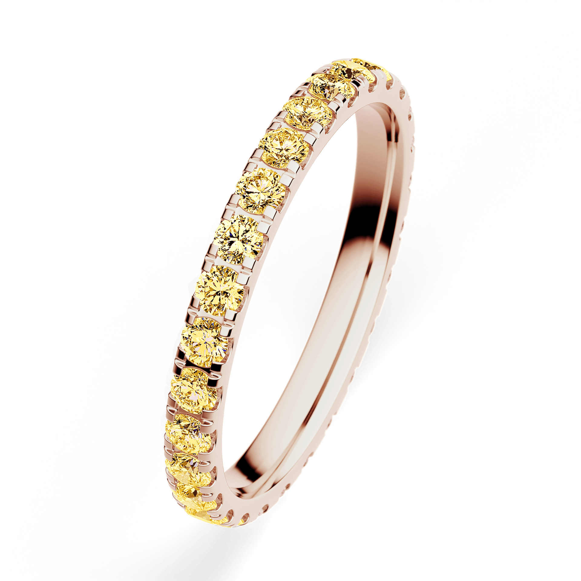 Dostawka Rosie z różowego złota z żółtym diamentem 0,96ct