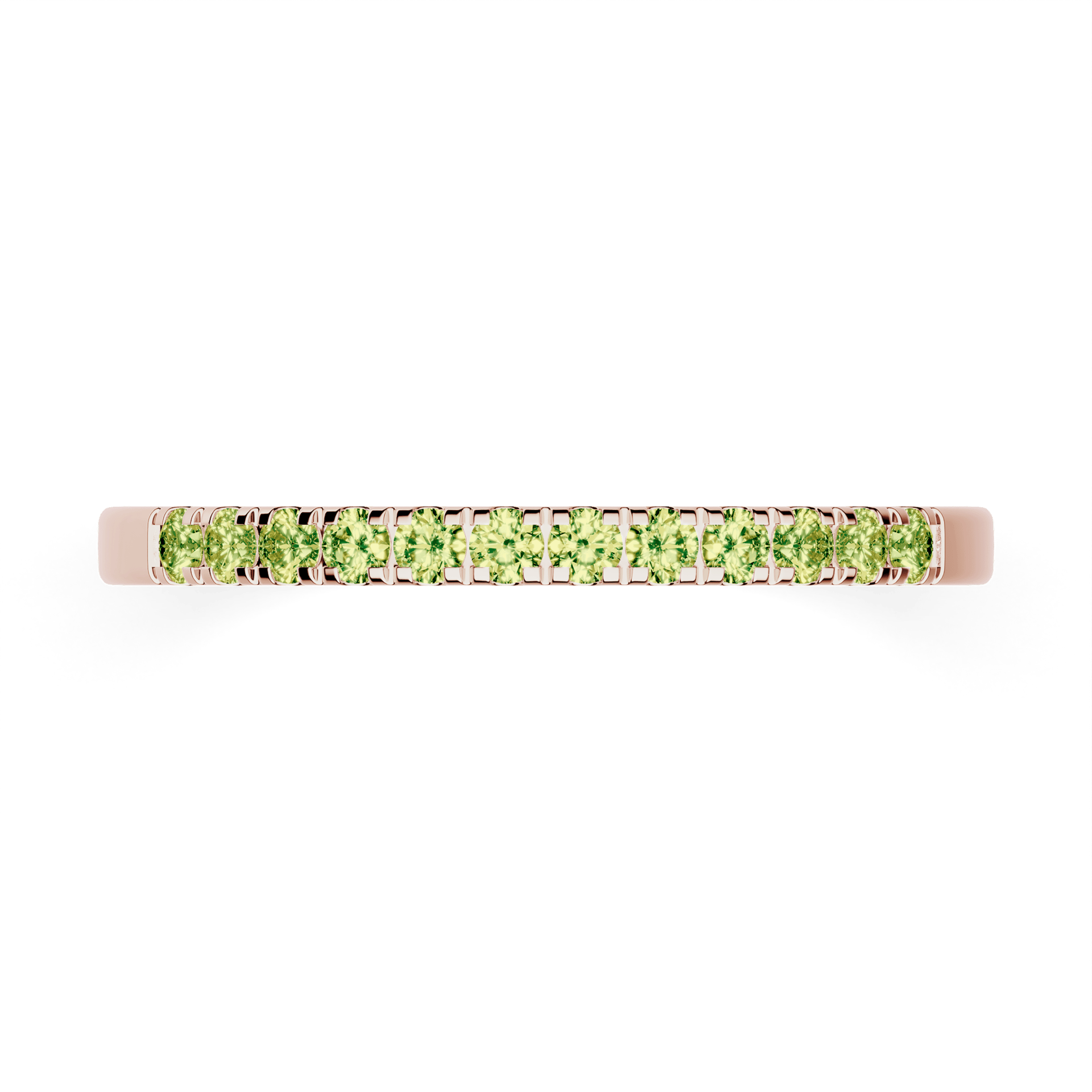 Dostawka Rosie z różowego złota z jasnym zielonym diamentem laboratoryjnym 0,18ct