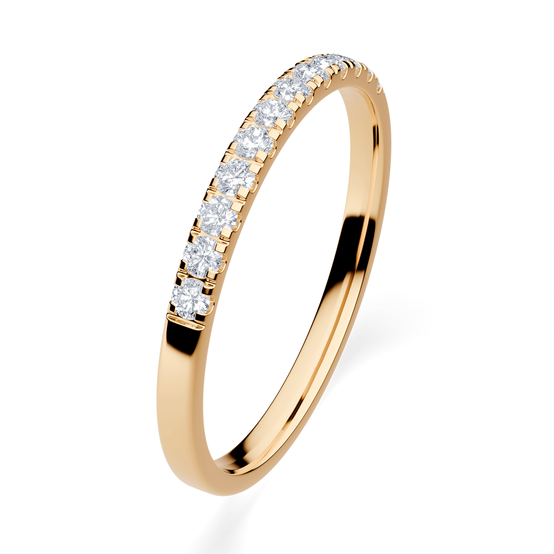 Dostawka Rosie z żółtego złota z diamentem naturalnym 0,18ct