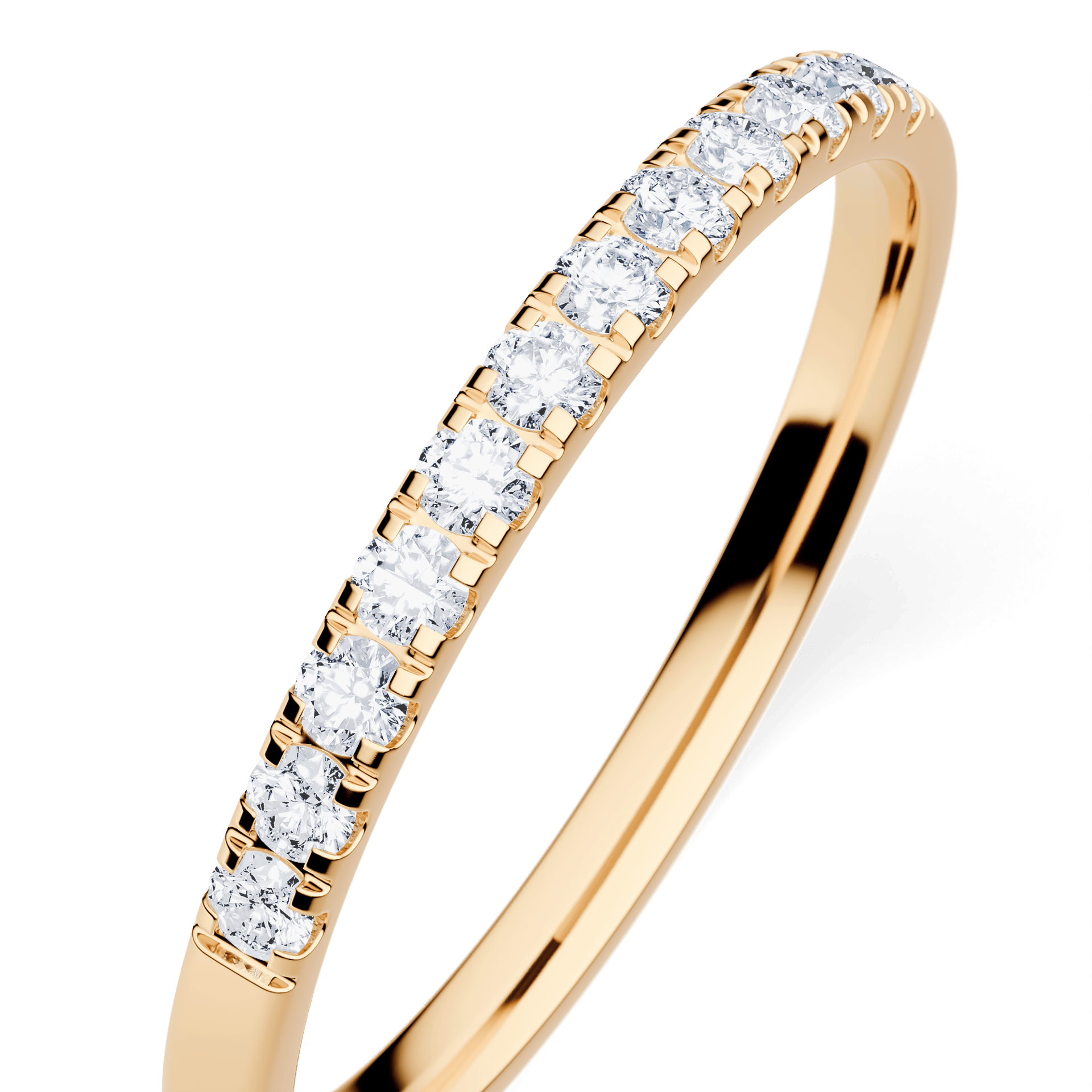 Dostawka Rosie z żółtego złota z diamentem naturalnym 0,18ct