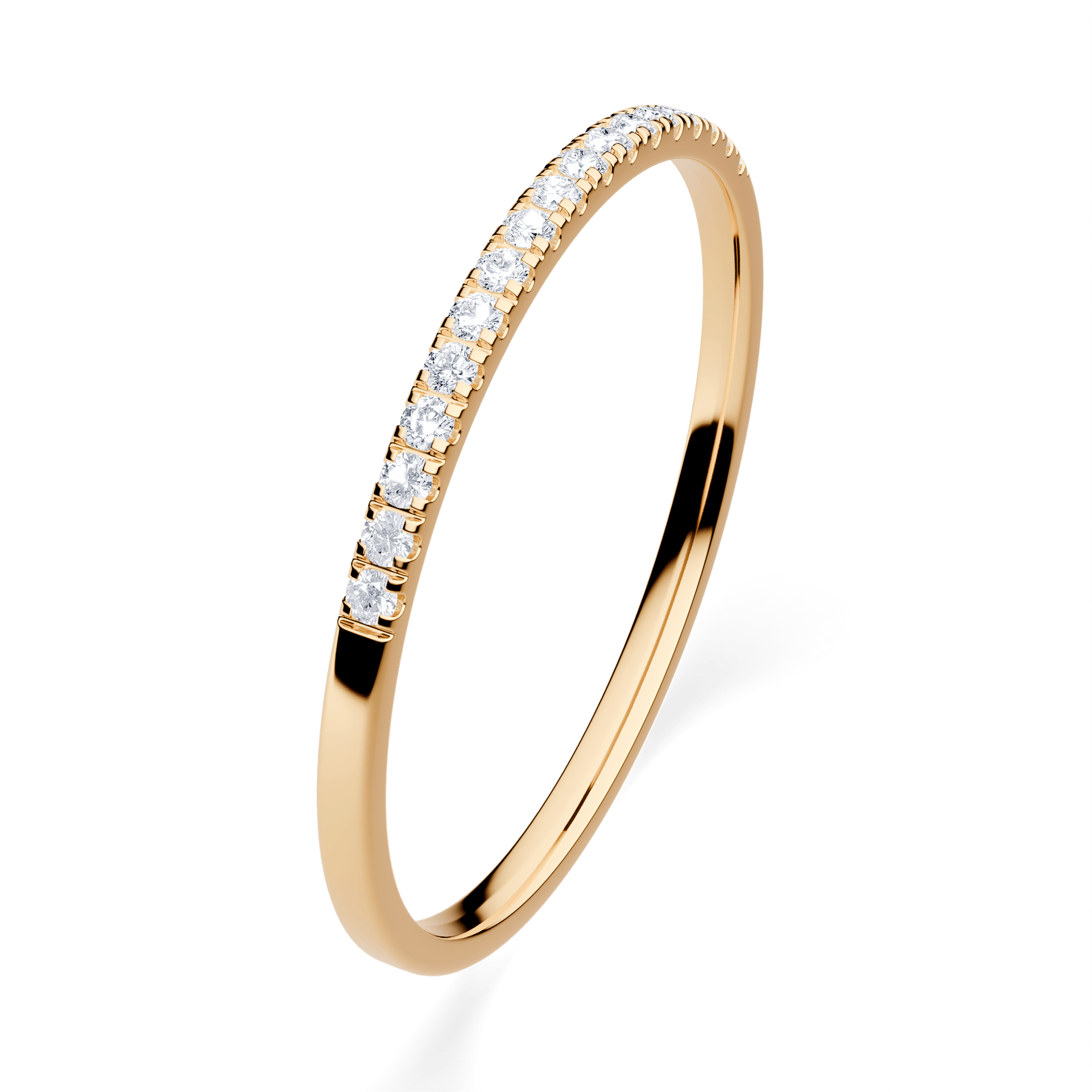 Dostawka Rosie z żółtego złota z diamentem naturalnym 0,08ct